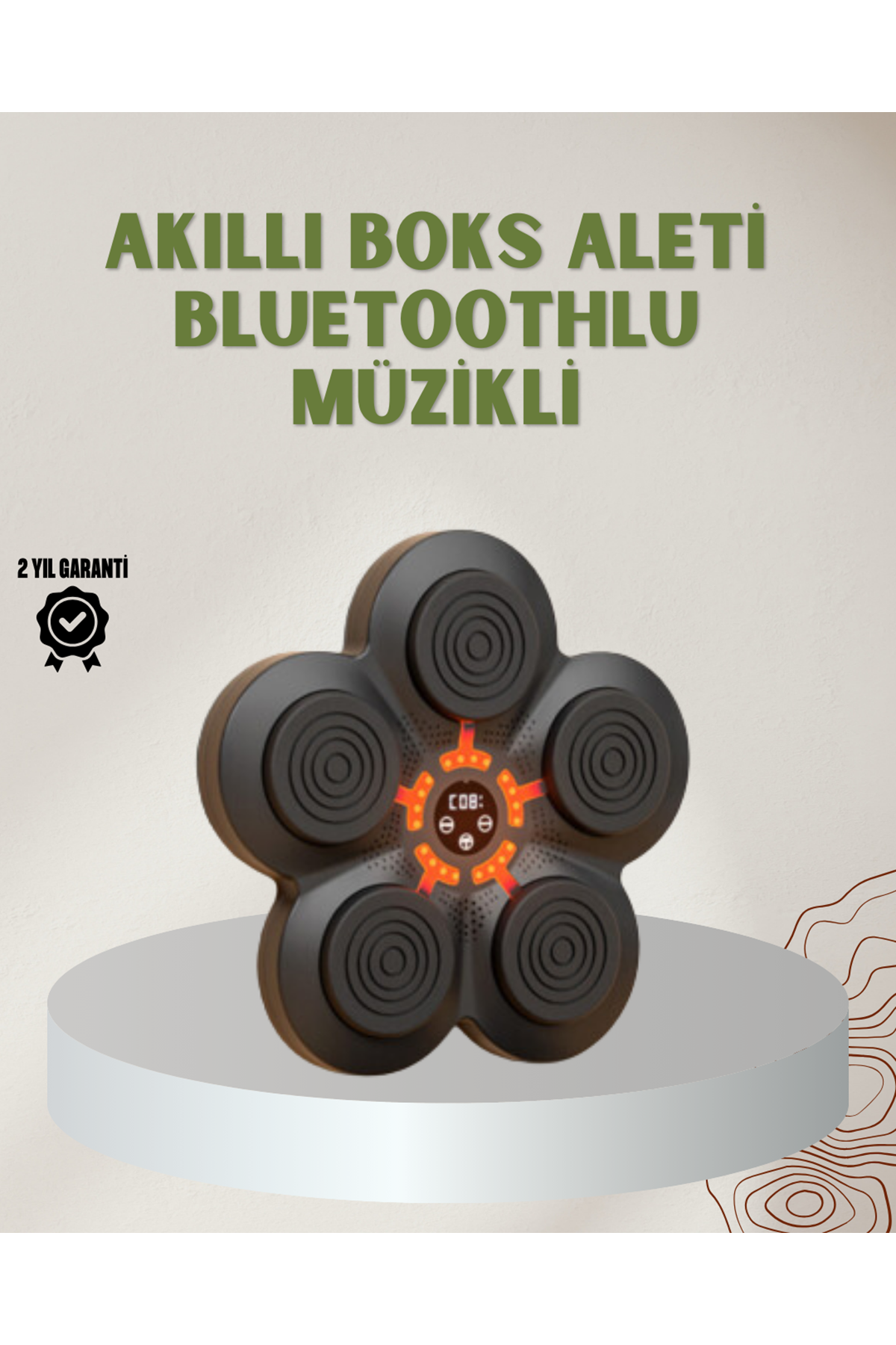 Bluetoothlu Akıllı Boks Antrenman Cihazı Işıklı Hedefli Kardiyo ve Fitness Aleti