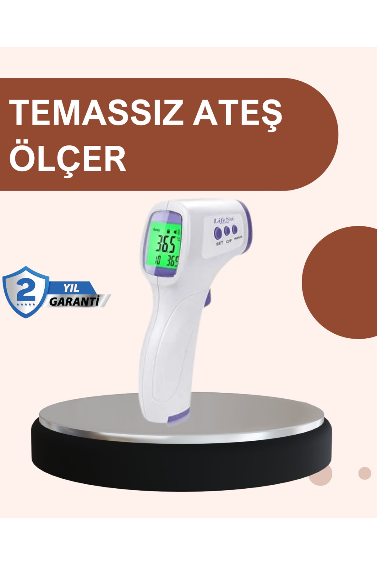 Temassız Dijital Ateş Ölçer Büyük Ekranlı Hızlı Okuma