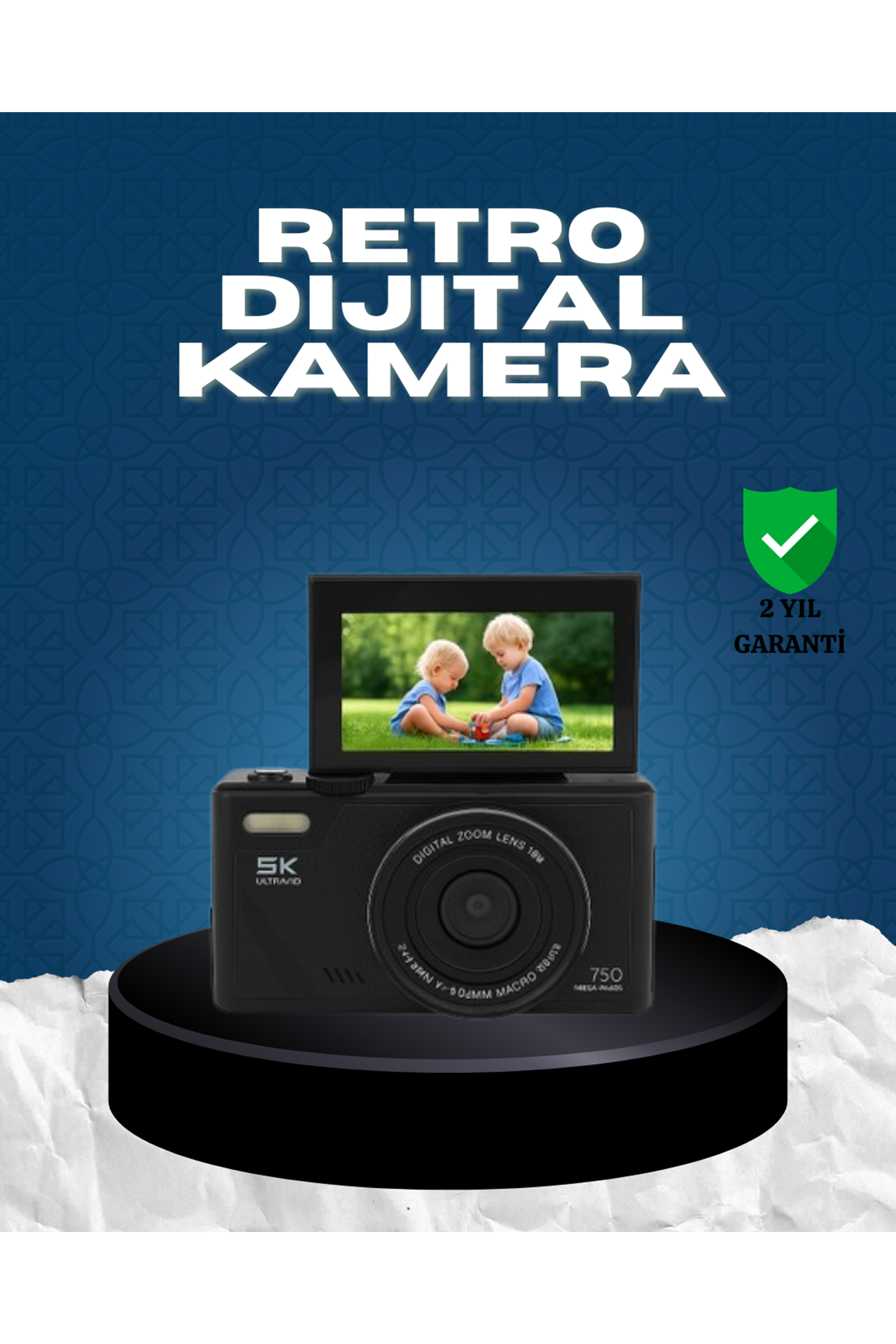 5K UHD Dijital Kamera 75MP Sensör 18x Zoom Stabilizasyonlu