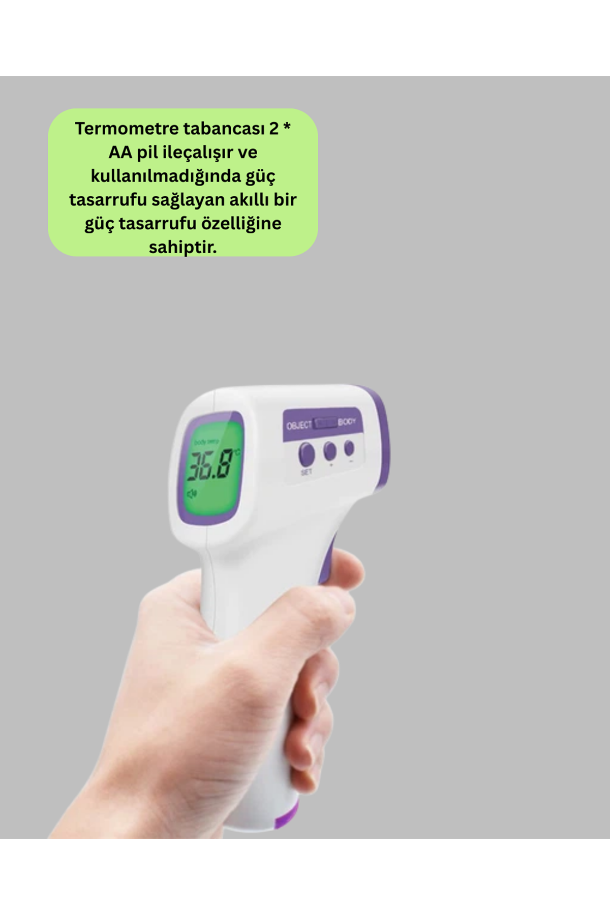 Kızılötesi Temassız Ateş Ölçer LCD Ekranlı Hassas Termometre