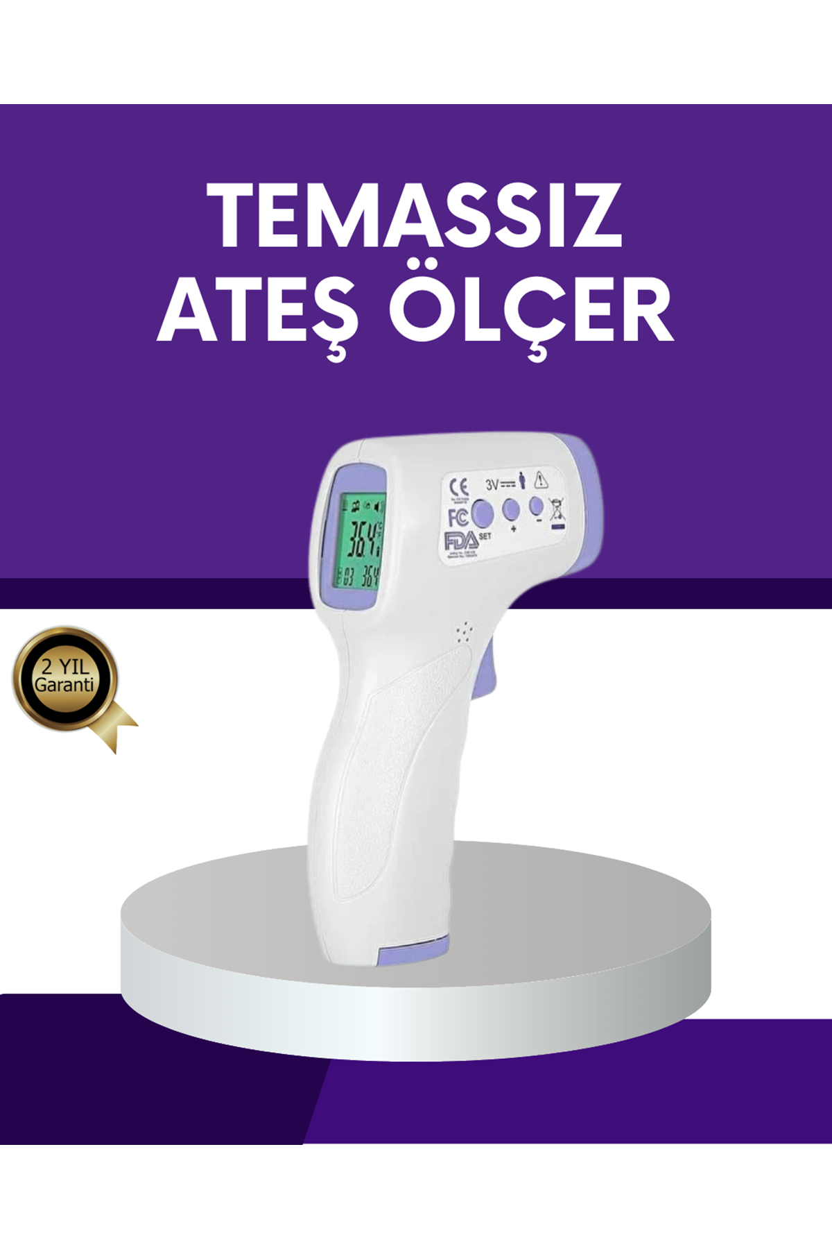 Temassız Ateş Ölçer Dijital Kızılötesi Termometre Hızlı Ölçüm