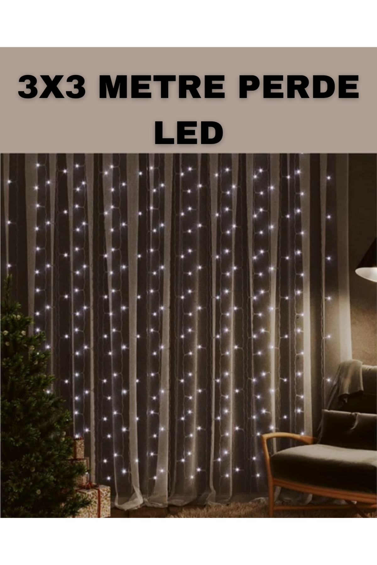 3x3 LED Şelale Perde Işık Kutlama ve Dekor Aydınlatması