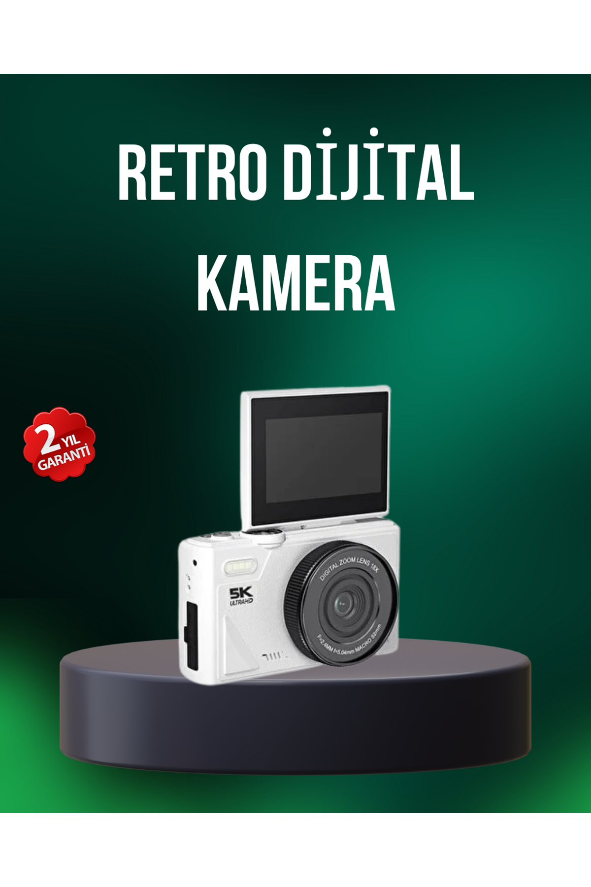 5K 75MP Dijital Kamera WiFi Aktarımlı Otofokus ve 18x Dijital Zoom