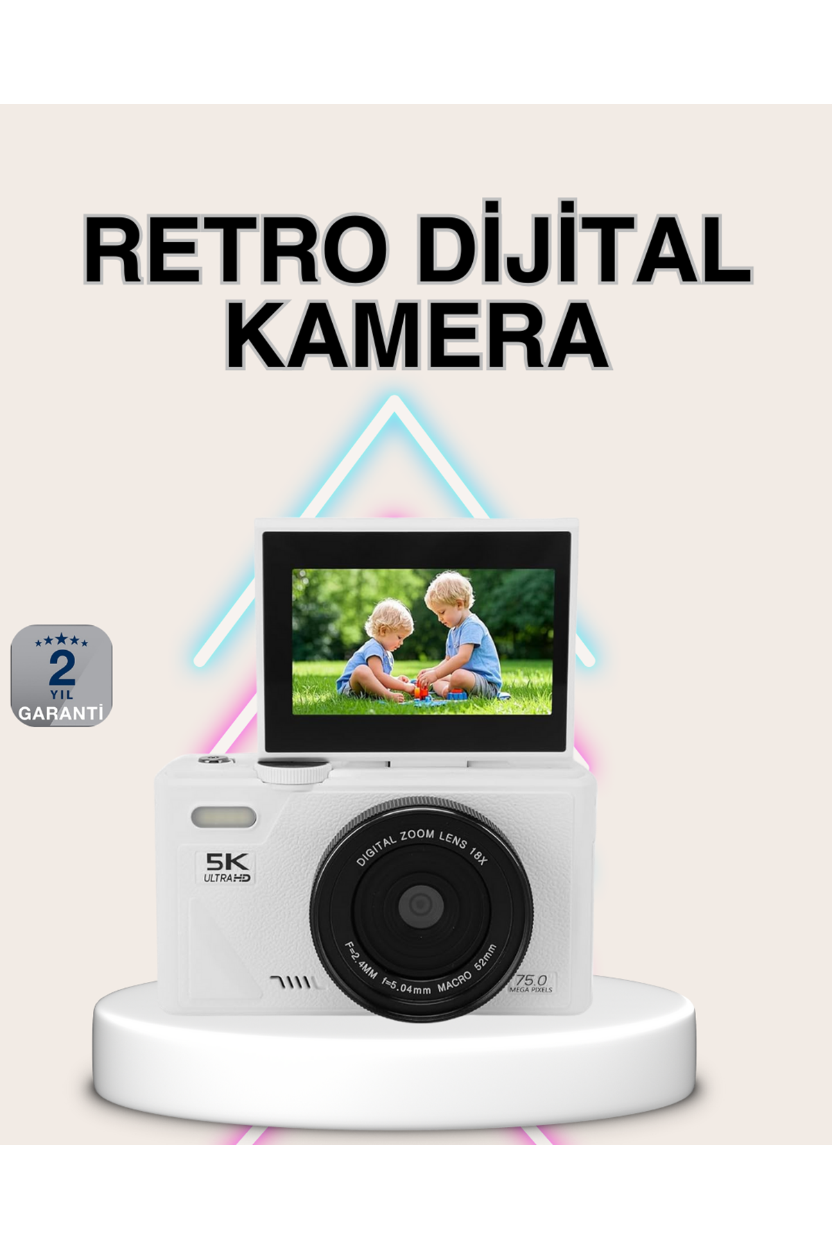 5K Dijital Kamera Otofokus WiFi Aktarım ve 18x Dijital Zoom