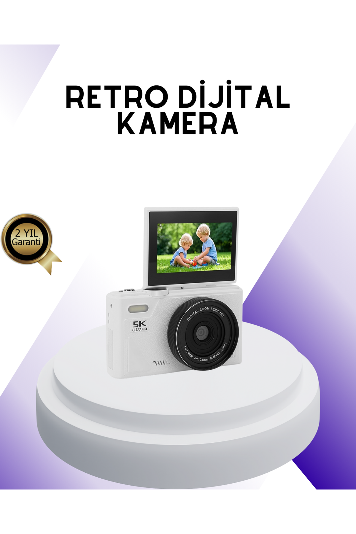 5K UHD Dijital Kamera WiFi Bağlantılı Otofokus 18x Zoom Taşınabilir