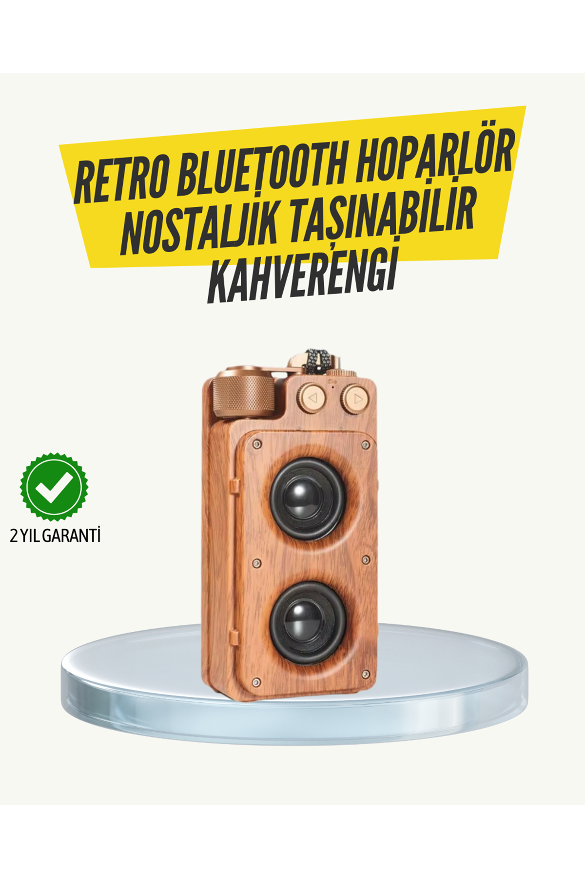 Klasik Görünümlü Bluetooth Hoparlör 360 Derece Stereo ve FM Radyo