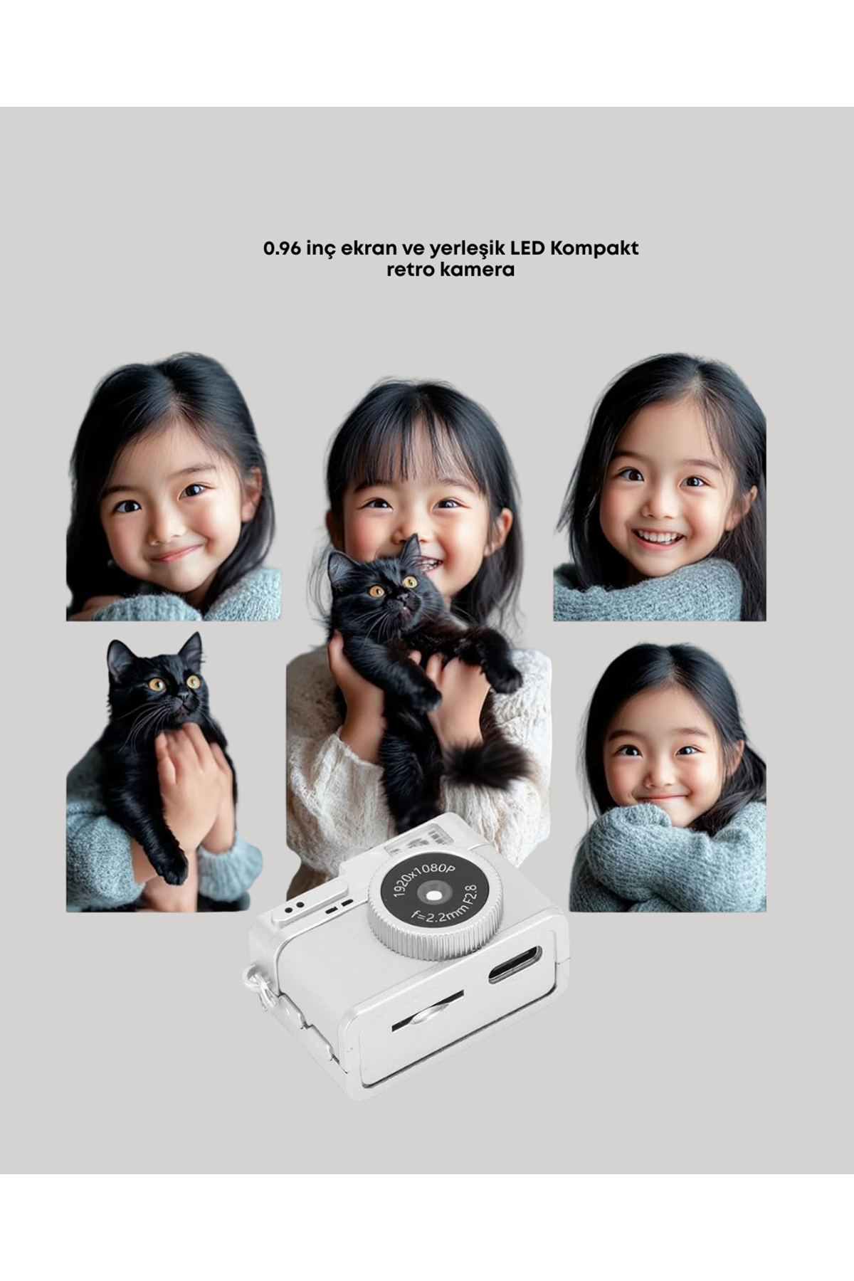 Mini Retro Dijital Kamera 1080P Full HD Dahili 128GB Hafızalı