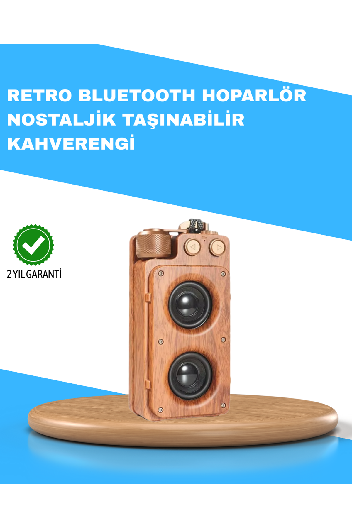 Retro Radyo Tasarım Bluetooth Hoparlör 1800mAh Uzun Çalma Süresi