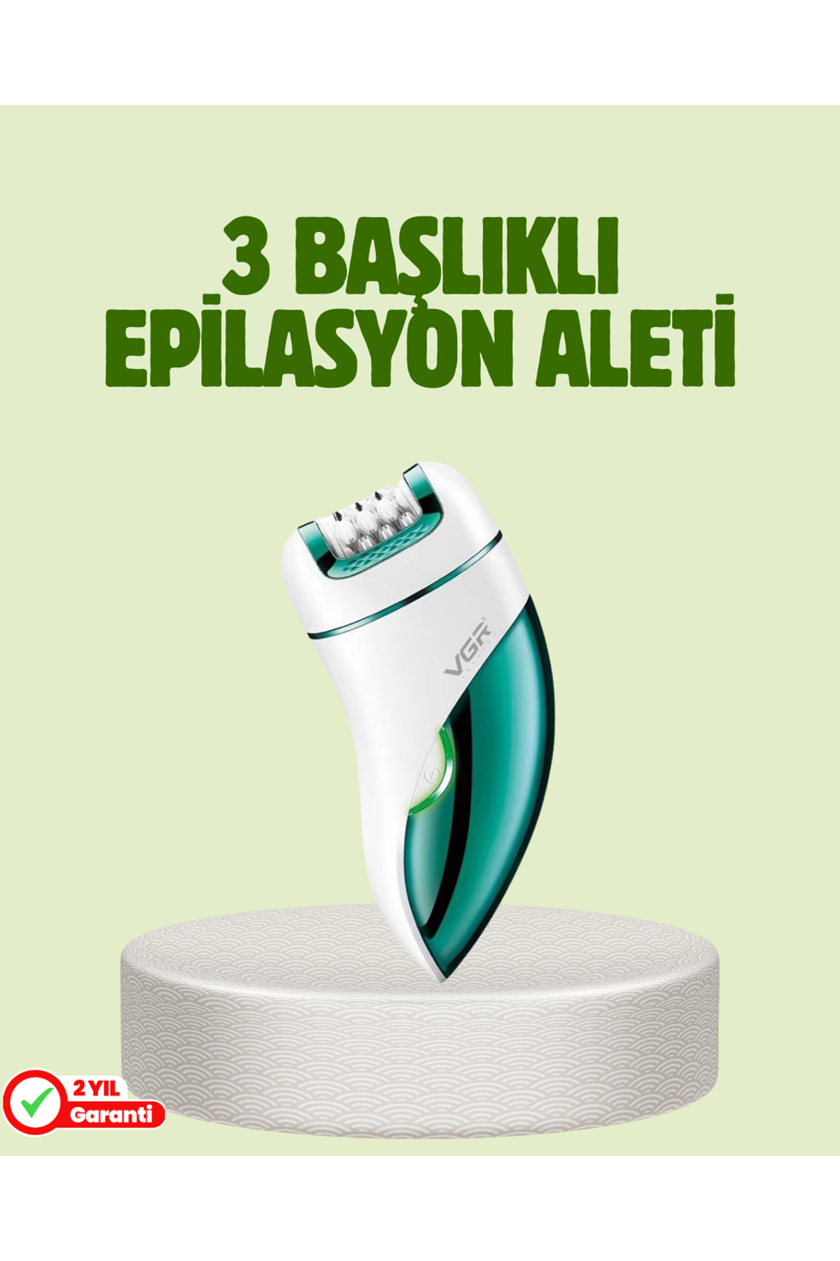 Çok Fonksiyonlu Epilatör 600mAh 90 Dakika Kullanım LED Metal Başlık Su Geçirmez
