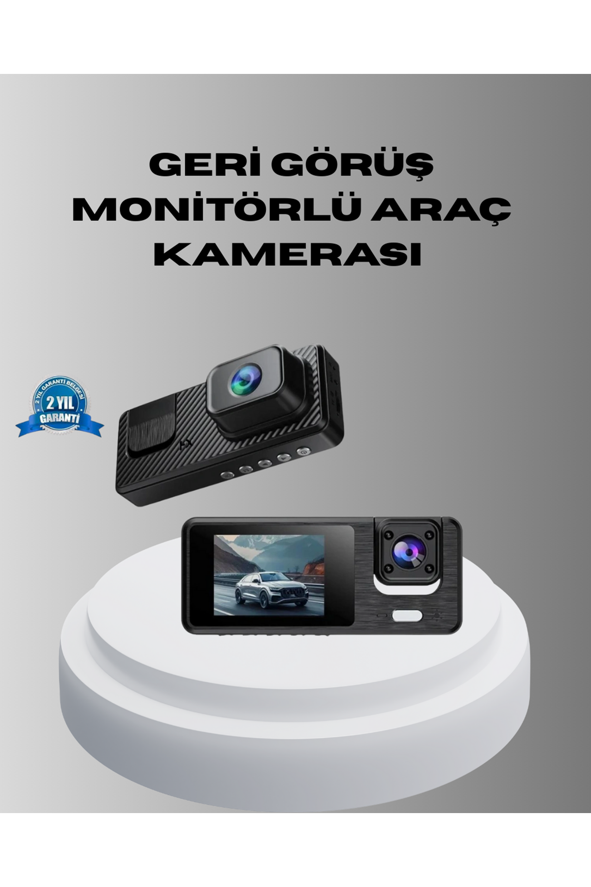 Park Modlu 3 Kameralı Araç Kayıt Cihazı 1080P Ön Kamera 2’’ Ekran