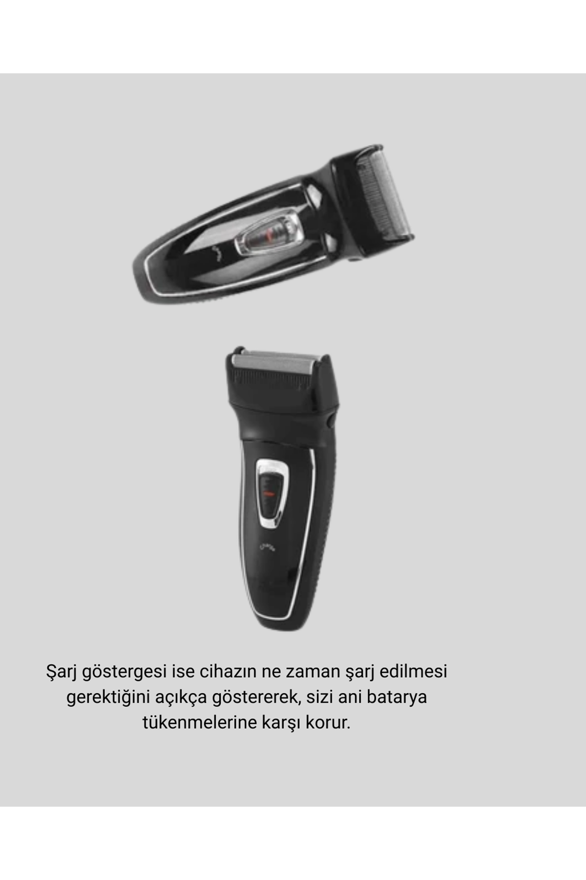 Şarjlı Kablosuz Tıraş Makinesi Çift Başlık Kuru Tıraş Ergonomik Taşınabilir