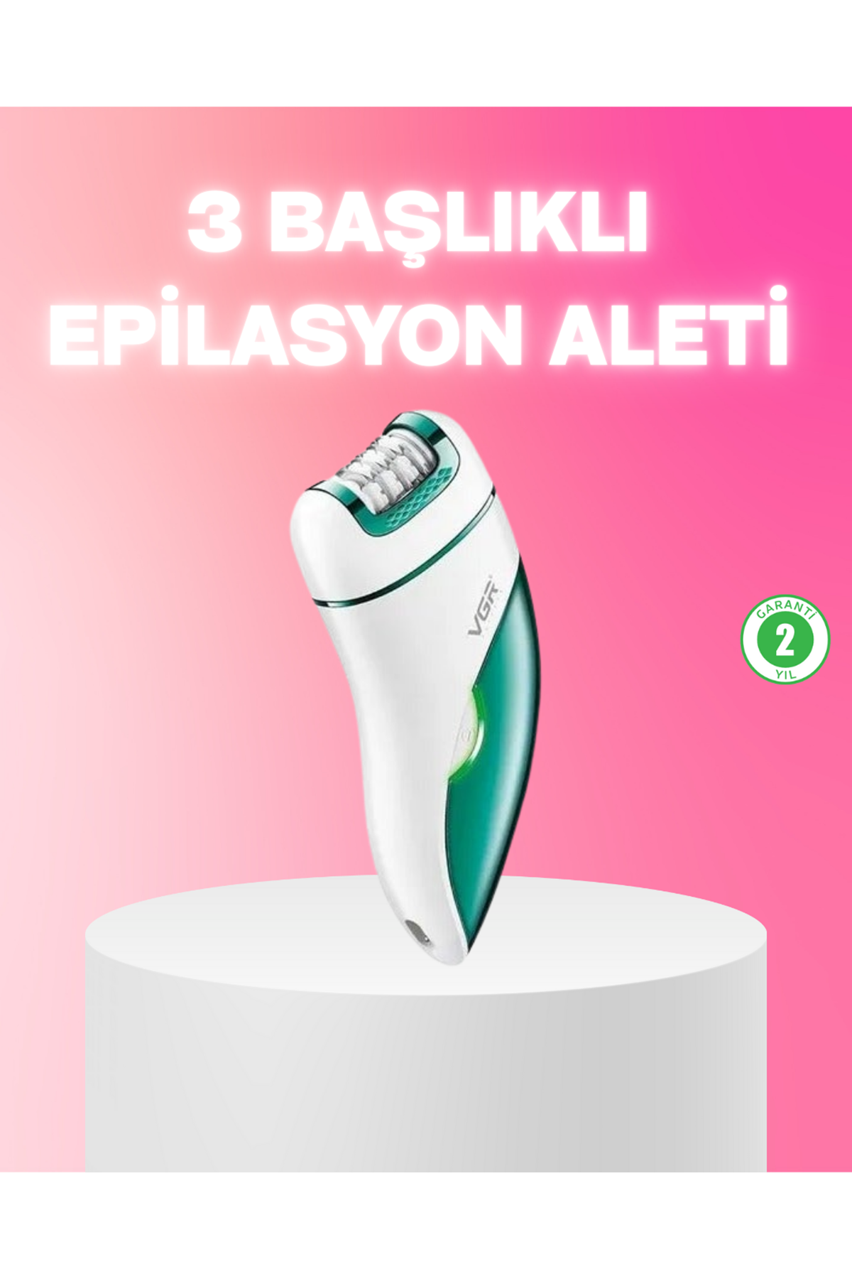 3 in 1 Epilatör Metal Başlıklı IPX5 Su Geçirmez 90 Dakika Şarjlı Epilasyon Cihazı