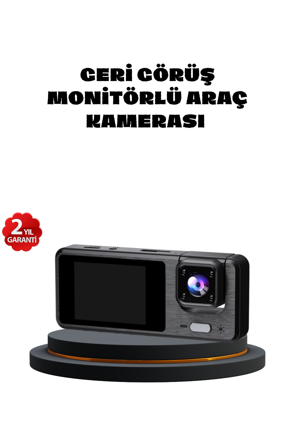 3 Kameralı Araç DVR 1080P Ön + HD Arka + İç Kamera Döngü Kayıt 2’’ Ekran