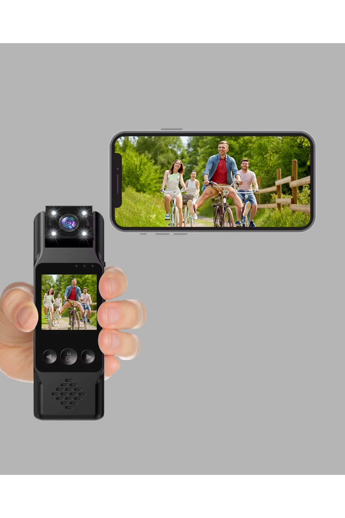 180 Derece Dönebilen Mini Kamera Full HD TFT Ekran Hareket Sensörlü