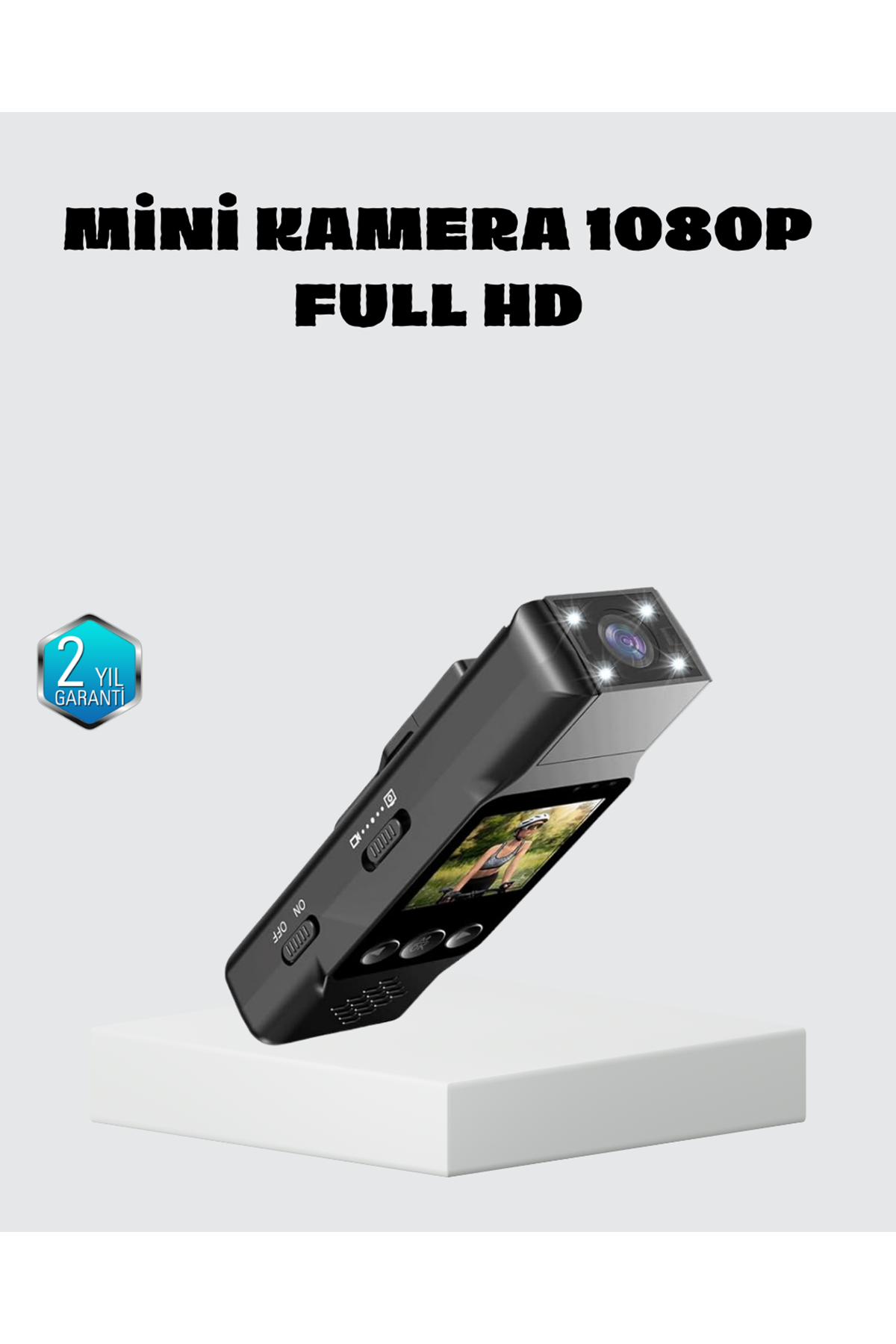 Mini Güvenlik Kamerası 1080P 3MP Fotoğraf 180° Ayarlanabilir Lens USB Şarjlı