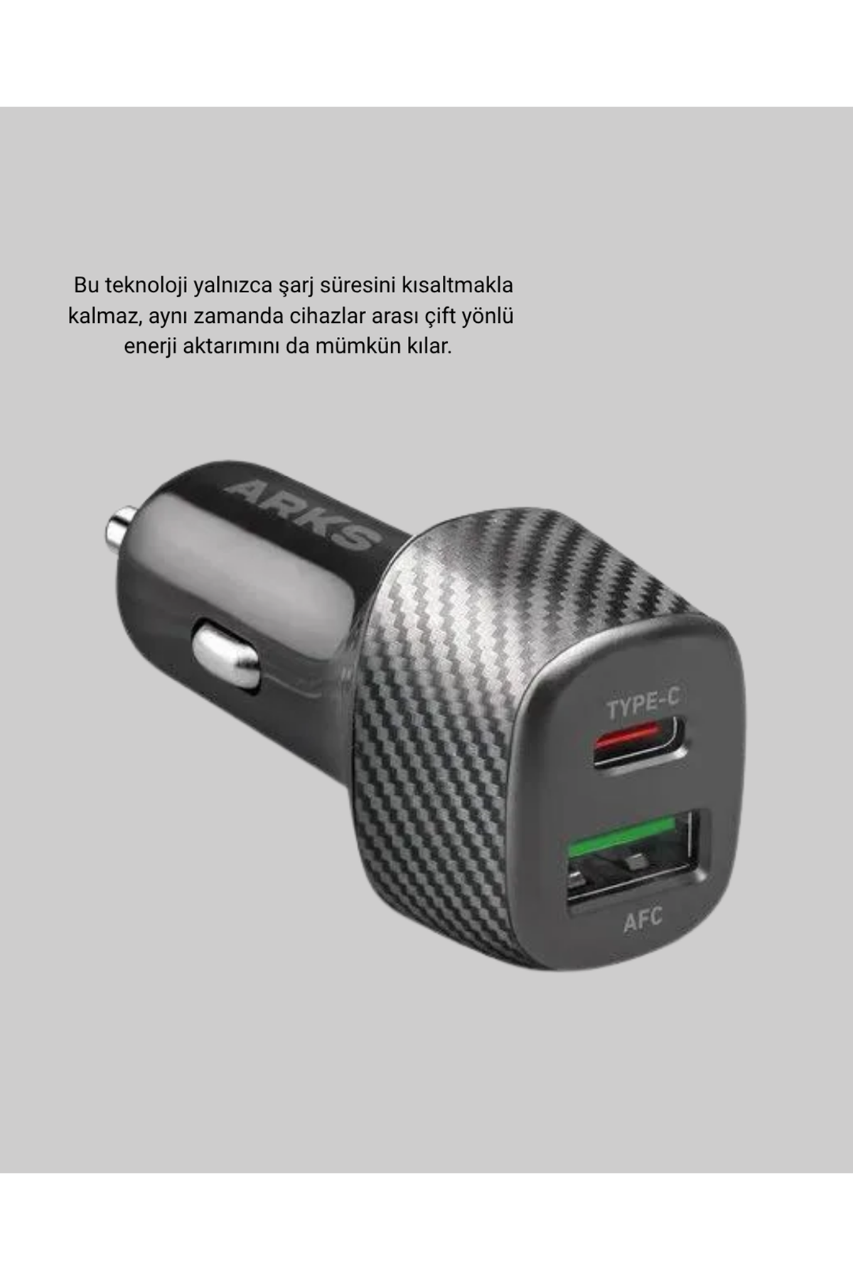 Araç Tipi Hızlı Şarj Adaptörü Type-C PD USB Çift Port Kompakt