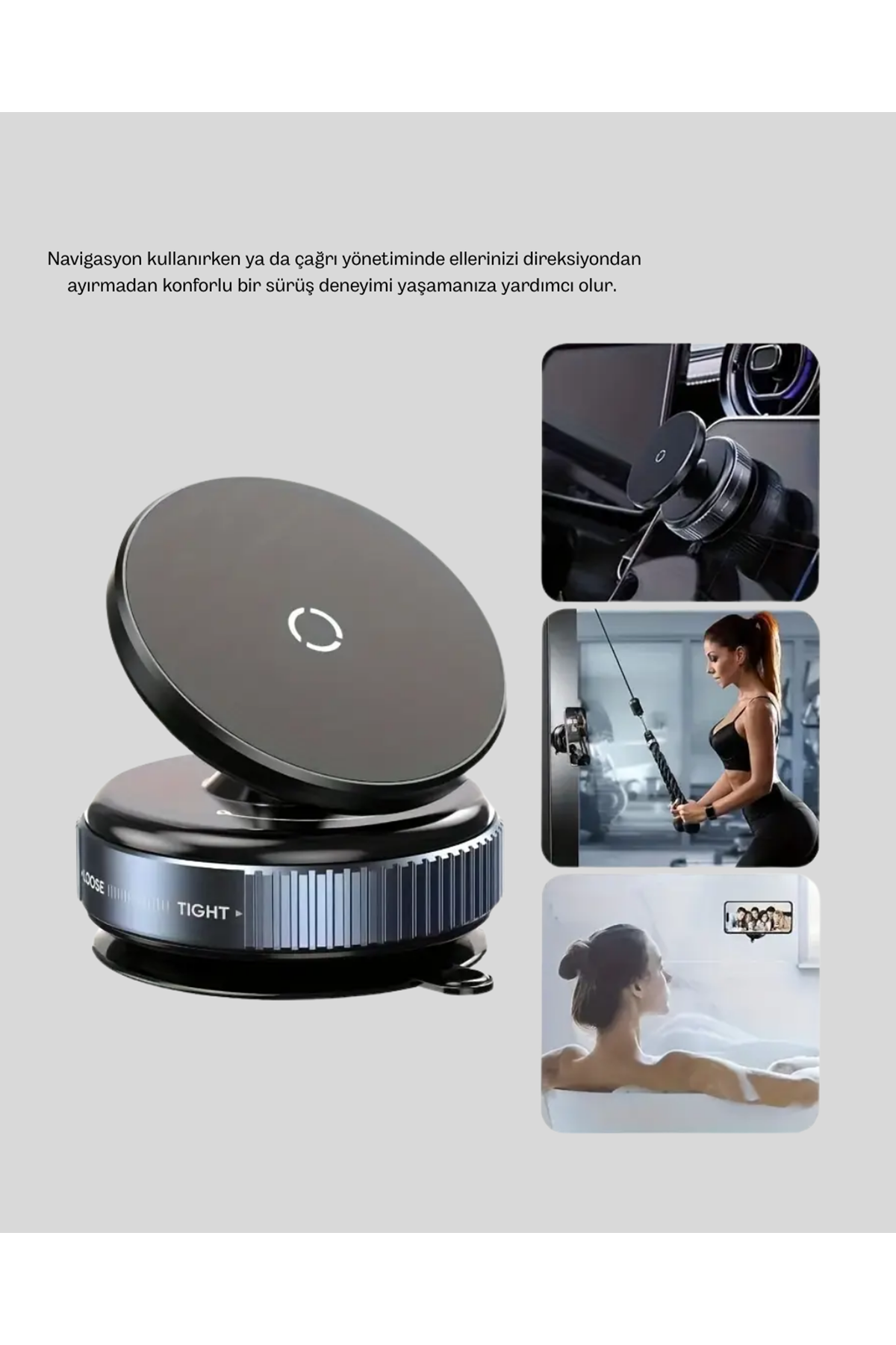 Vakum Adsorpsiyonlu Manyetik Telefon Tutucu Güçlü N52 360° Evrensel Uyumluluk