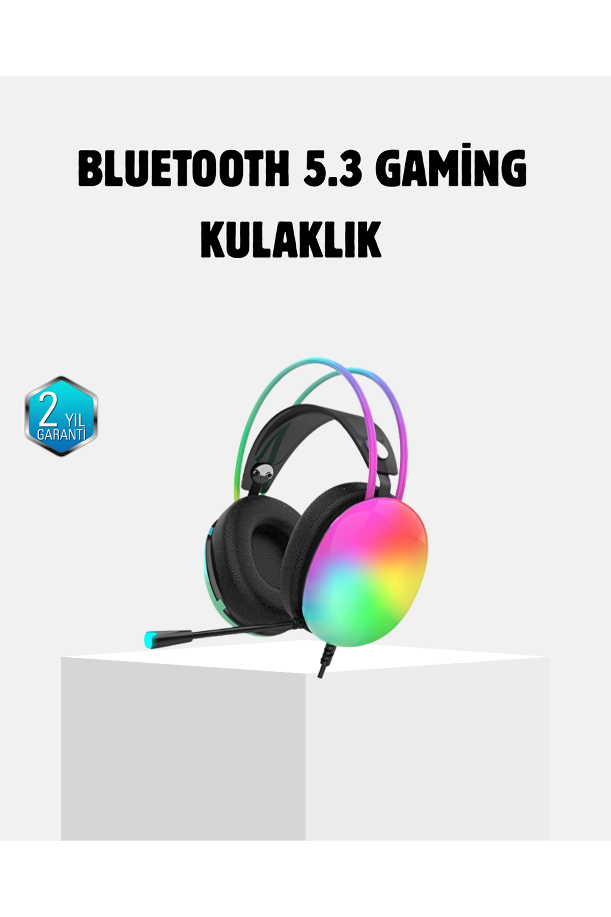 Kablosuz Gaming Kulaklık RGB Aydınlatmalı Bluetooth 5.3 Uzun Pil Ömürlü