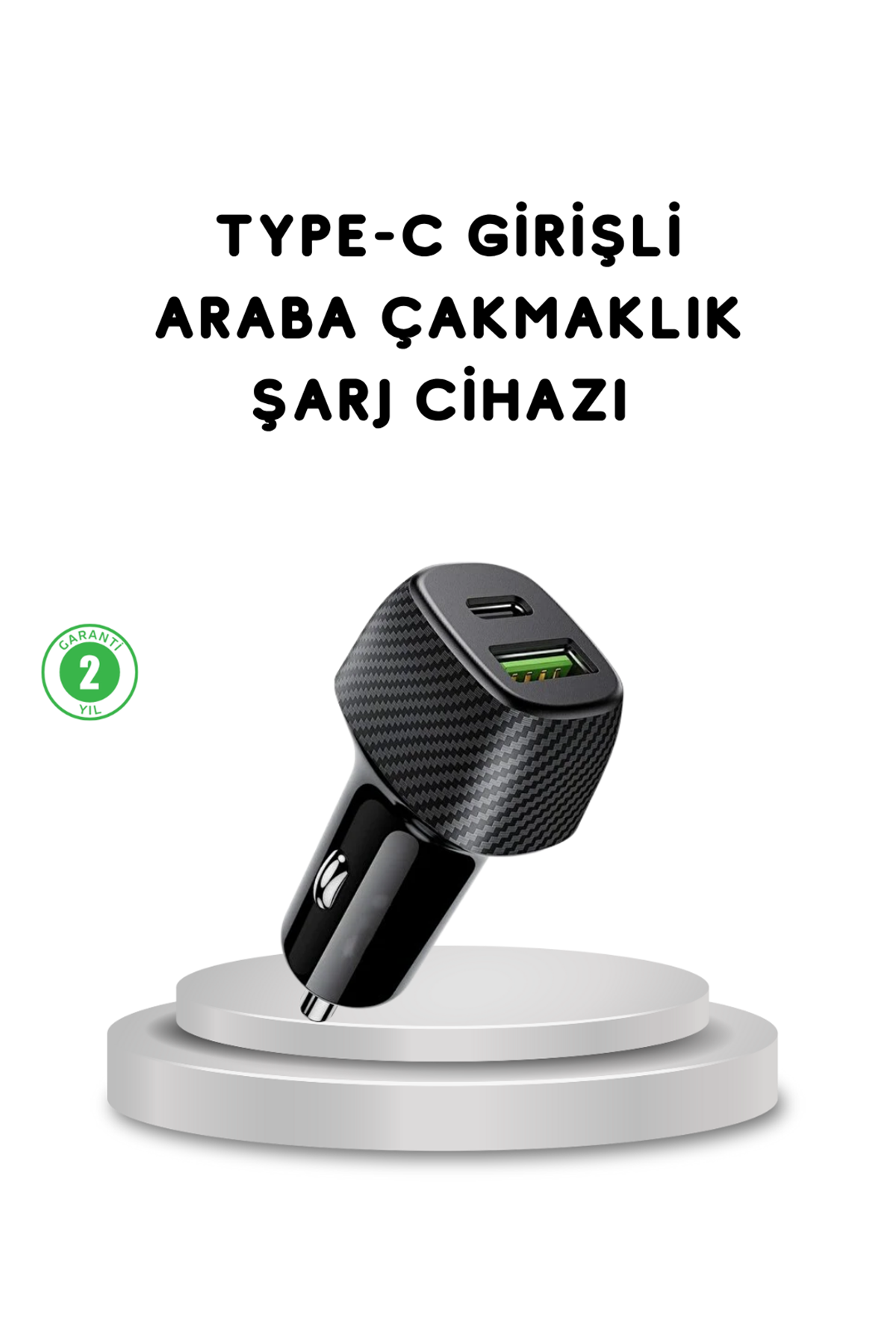 38W Araç Şarj Cihazı Type-C PD USB Hızlı Şarj Çift Port