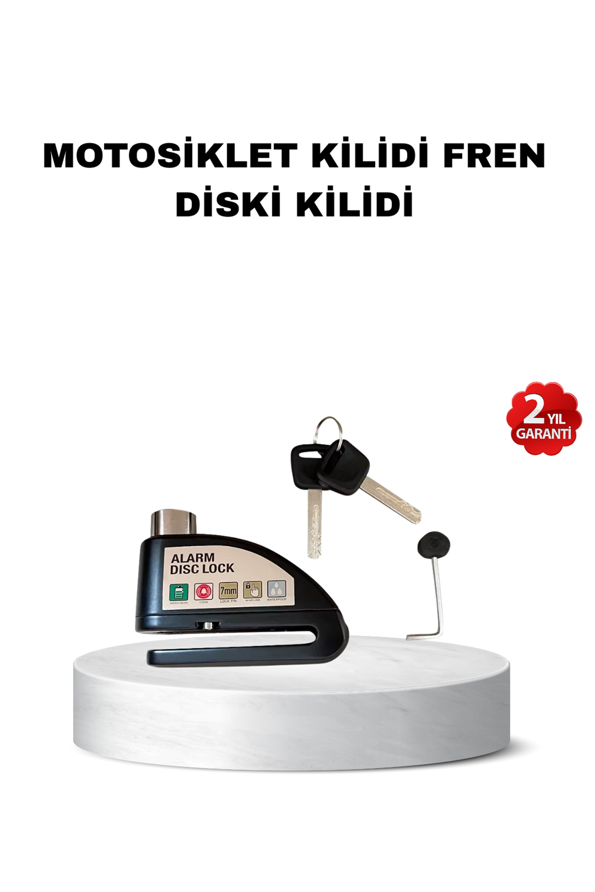 110 dB Alarmlı Disk Fren Kilidi Su Geçirmez Çelik Gövde Motosiklet Güvenlik