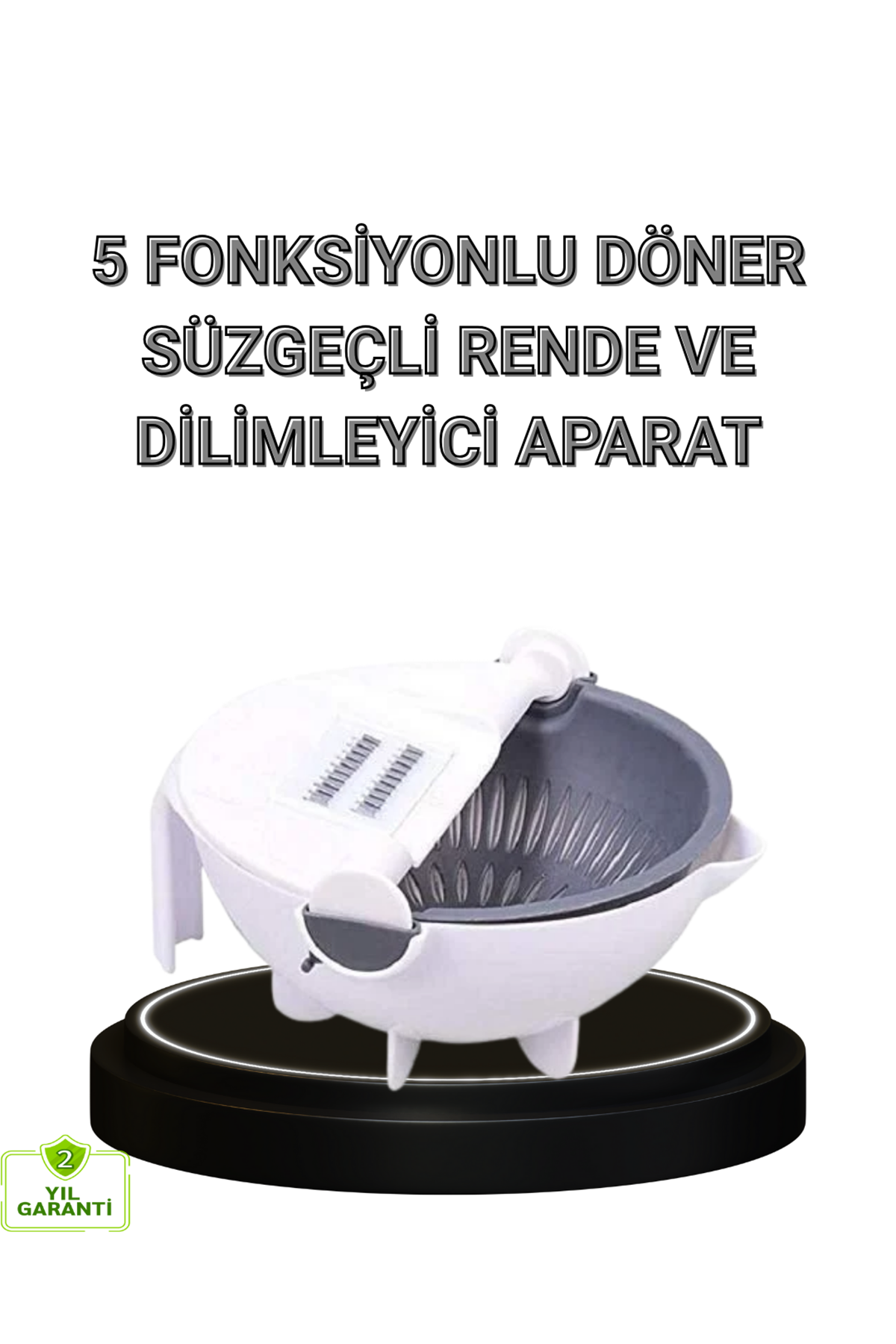 Çok Fonksiyonlu Döner Rende Süzgeç Hazneli Ergonomik Sebze Doğrayıcı