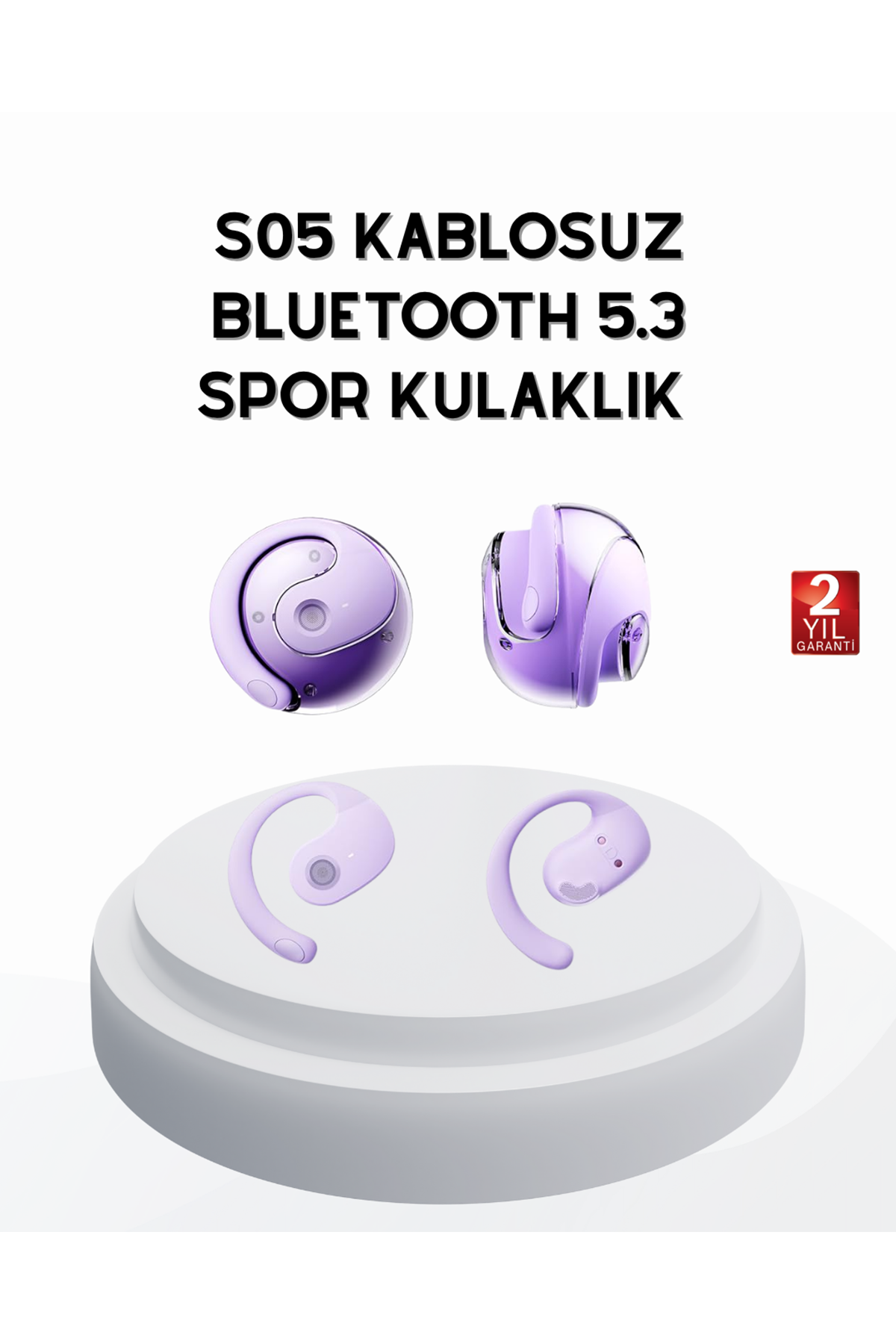S05 Bluetooth 5.3 Kulaklık IPX4 Su Geçirmez Hızlı Eşleşme Güçlü Stereo Ses