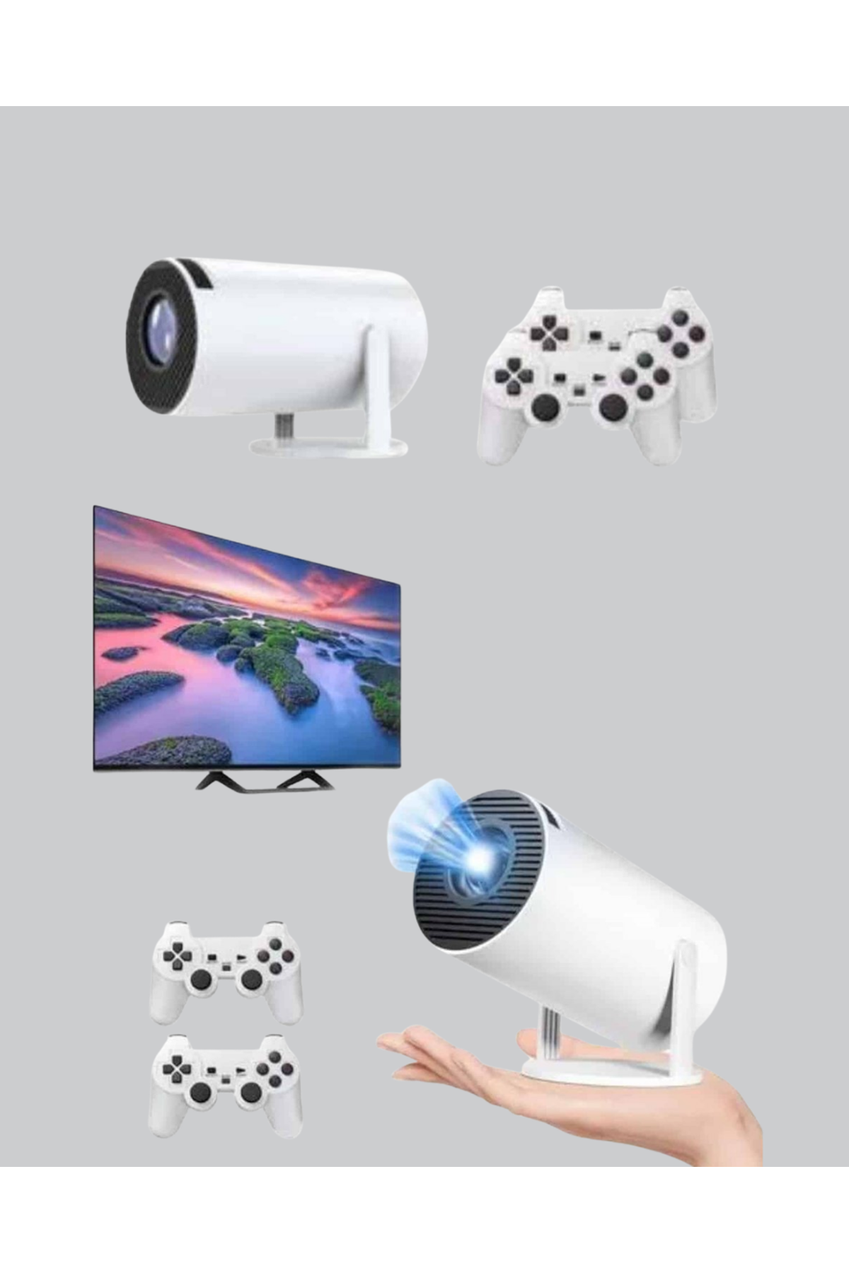 Kablosuz Projeksiyon Cihazı 4K Destekli HDMI USB Oyun Uyumlu