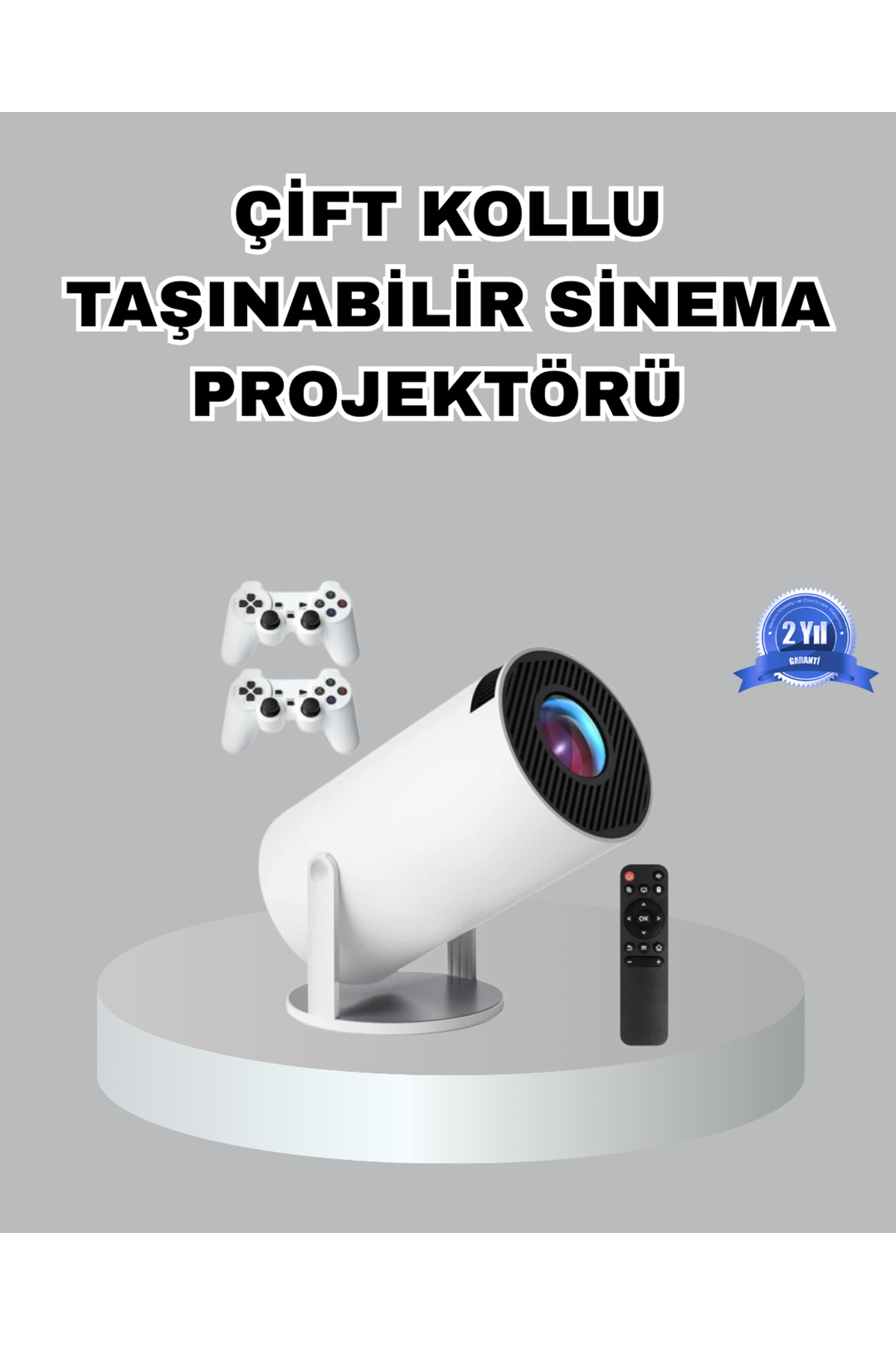 Taşınabilir Projeksiyon Cihazı 4K Destekli Wi-Fi Kablosuz Ekran Yansıtma