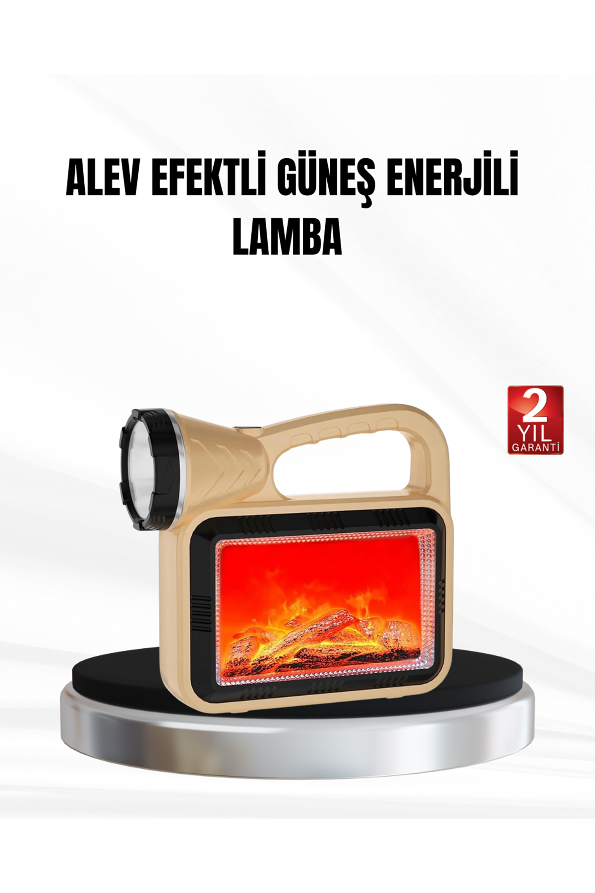 Solar Alev Işığı COB Teknolojili Taşınabilir El Feneri ve Kamp Lambası