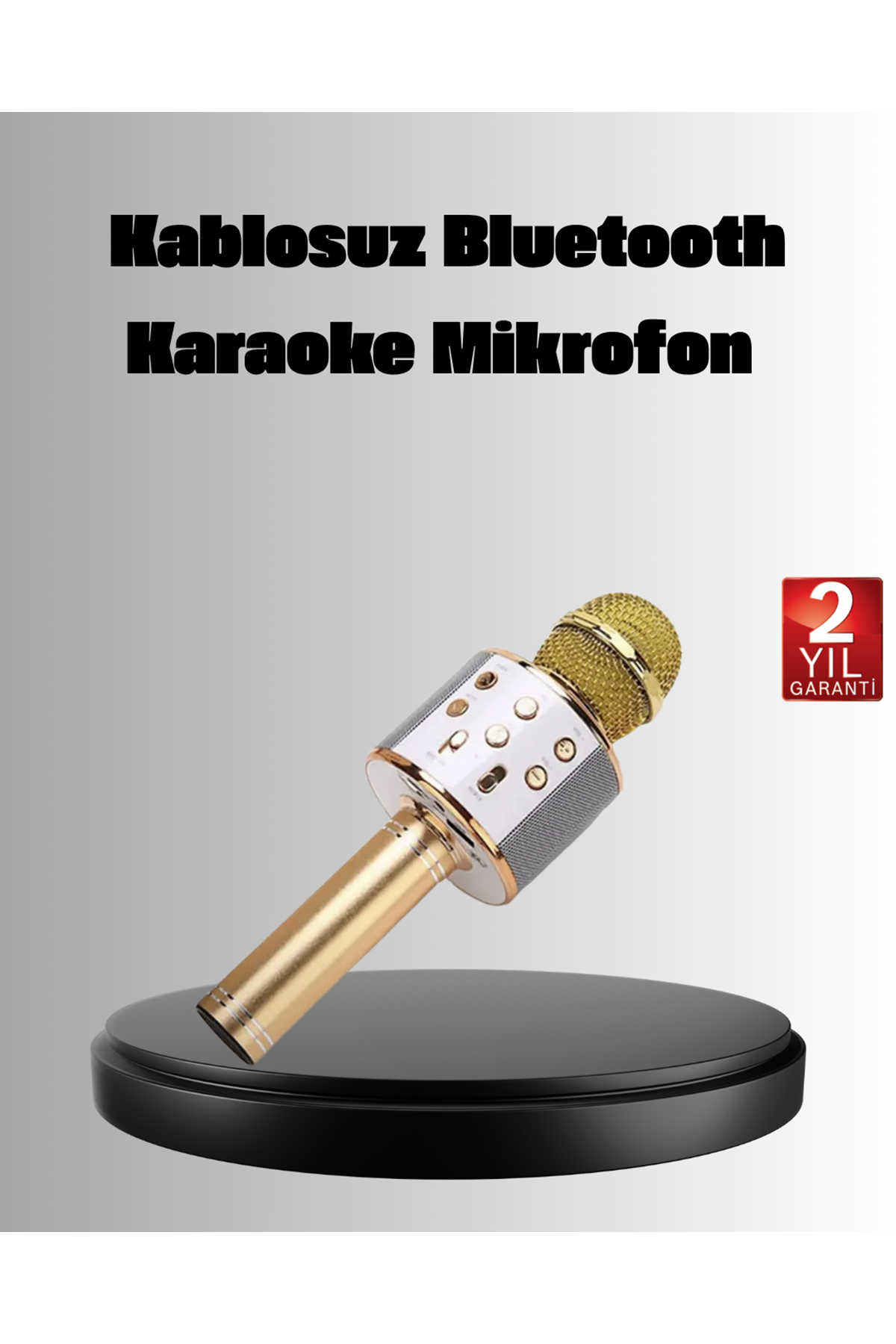 Kablosuz Karaoke Mikrofon USB AUX Destekli Parti ve Eğlence İçin