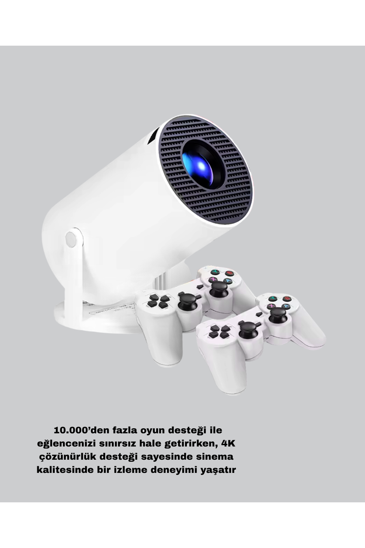 Taşınabilir Projeksiyon Cihazı 4K Destekli Wi-Fi Kablosuz Ekran Yansıtma