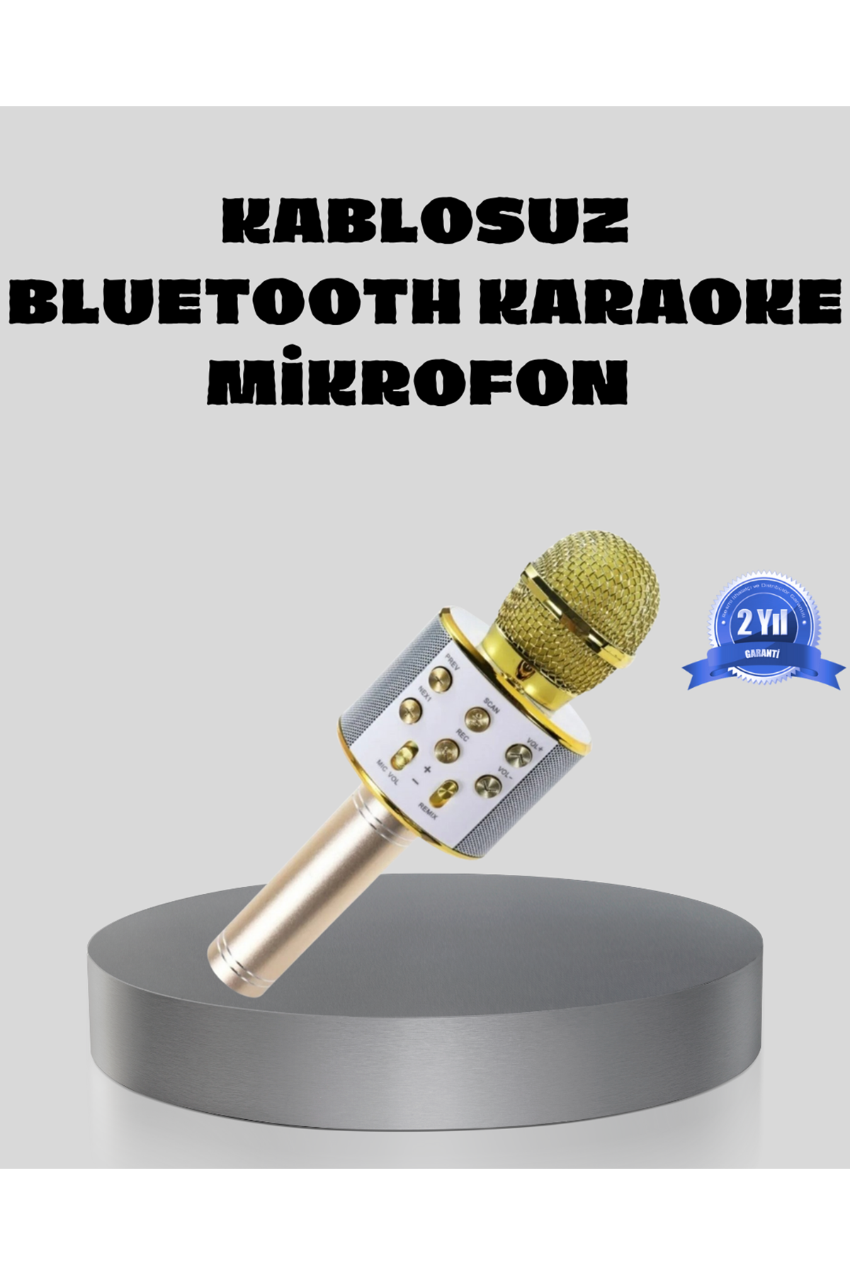 Bluetooth Karaoke Mikrofon Şarjlı Uzun Pil Ömürlü Çok Fonksiyonlu