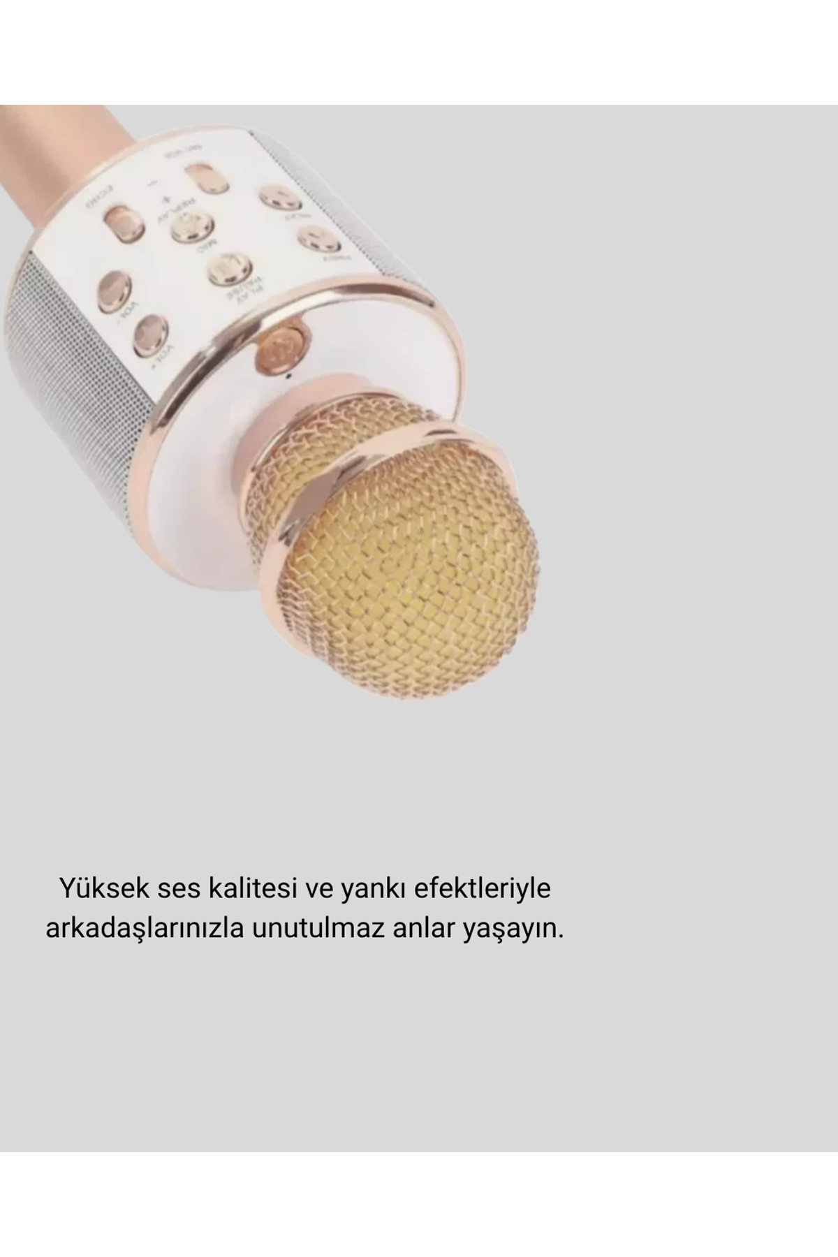 Bluetooth Karaoke Mikrofon Şarjlı Uzun Pil Ömürlü Çok Fonksiyonlu