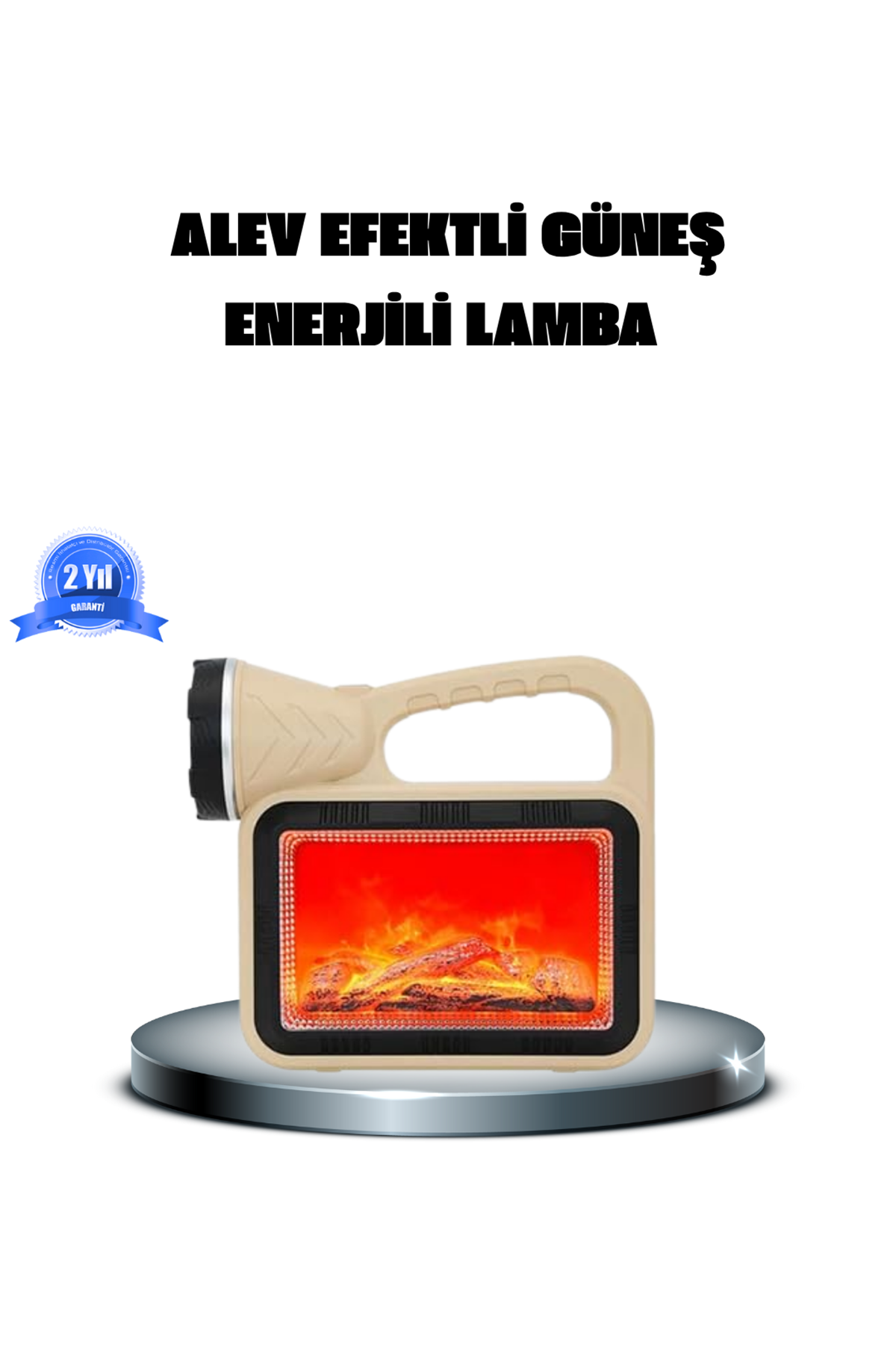 Alev Efektli Solar Lamba COB Işıklı Taşınabilir Bahçe Kamp Aydınlatma