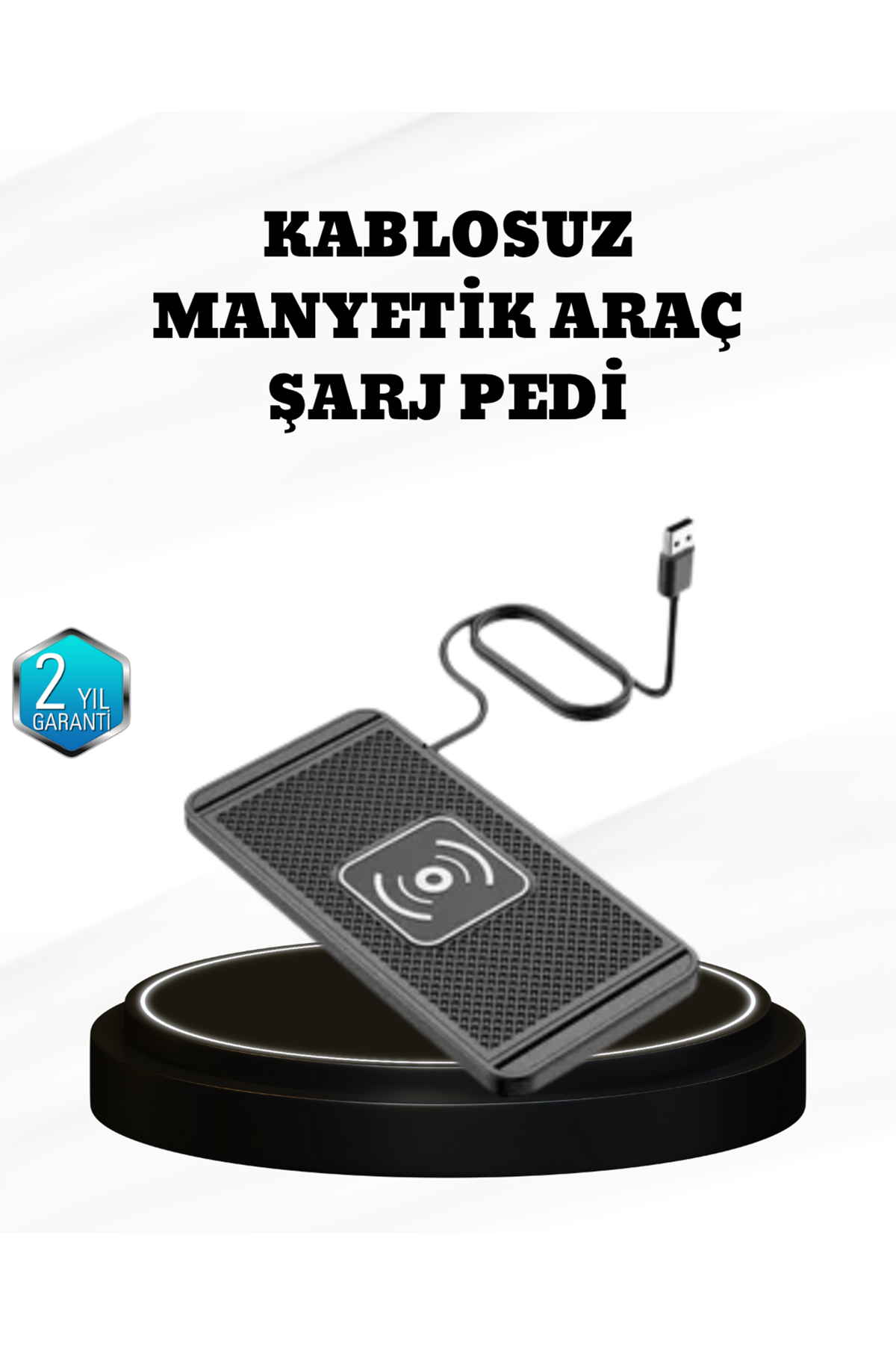 15W Manyetik Kablosuz Şarj Pedi Araç Masa Kullanımına Uygun Qi Şarj Cihazı