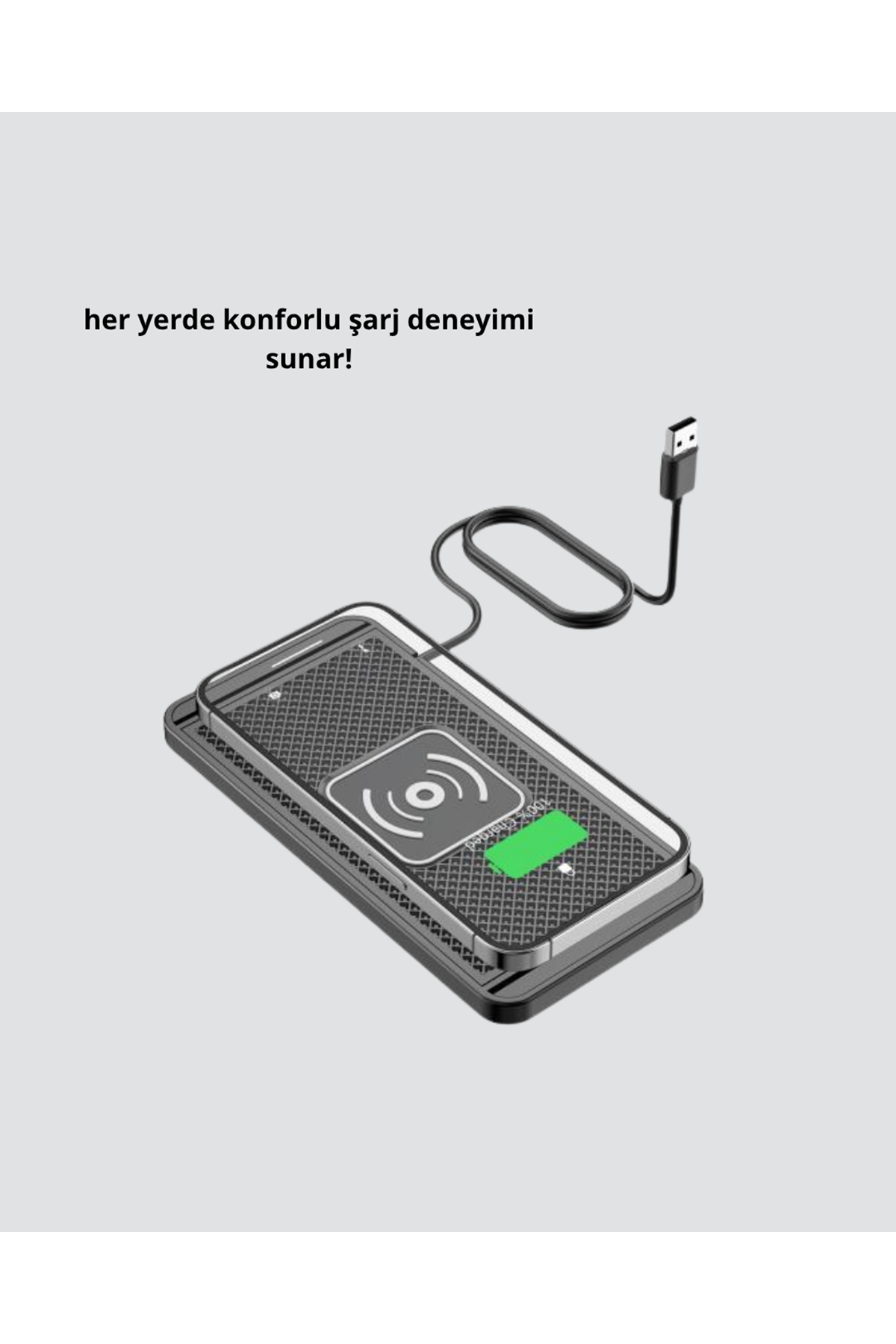 Manyetik Kablosuz Şarj Pedi 15W Hızlı Şarj Kaymaz Silikon Qi Destekli