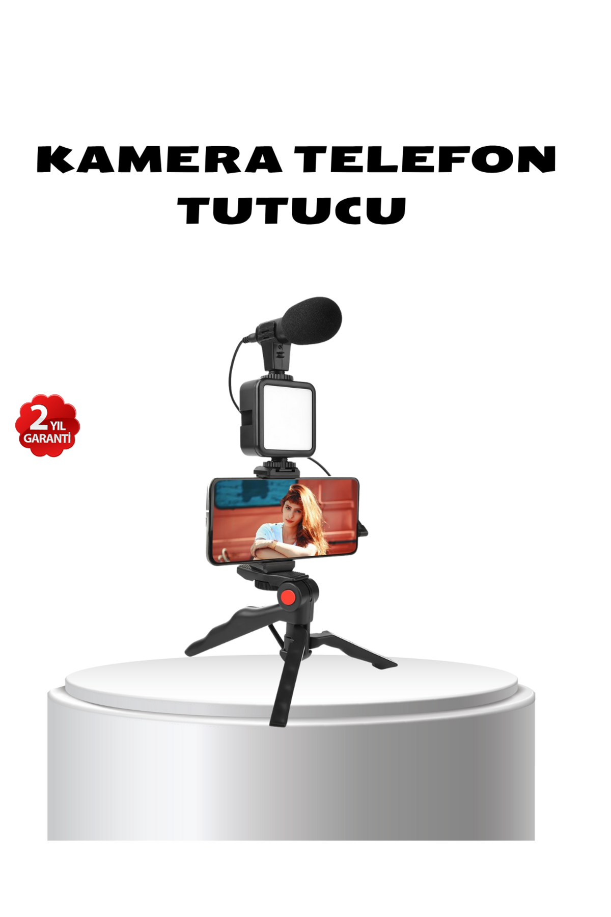 Video Çekim Kiti Tripod LED Işık Harici Mikrofon ve Bluetooth Kumanda Seti