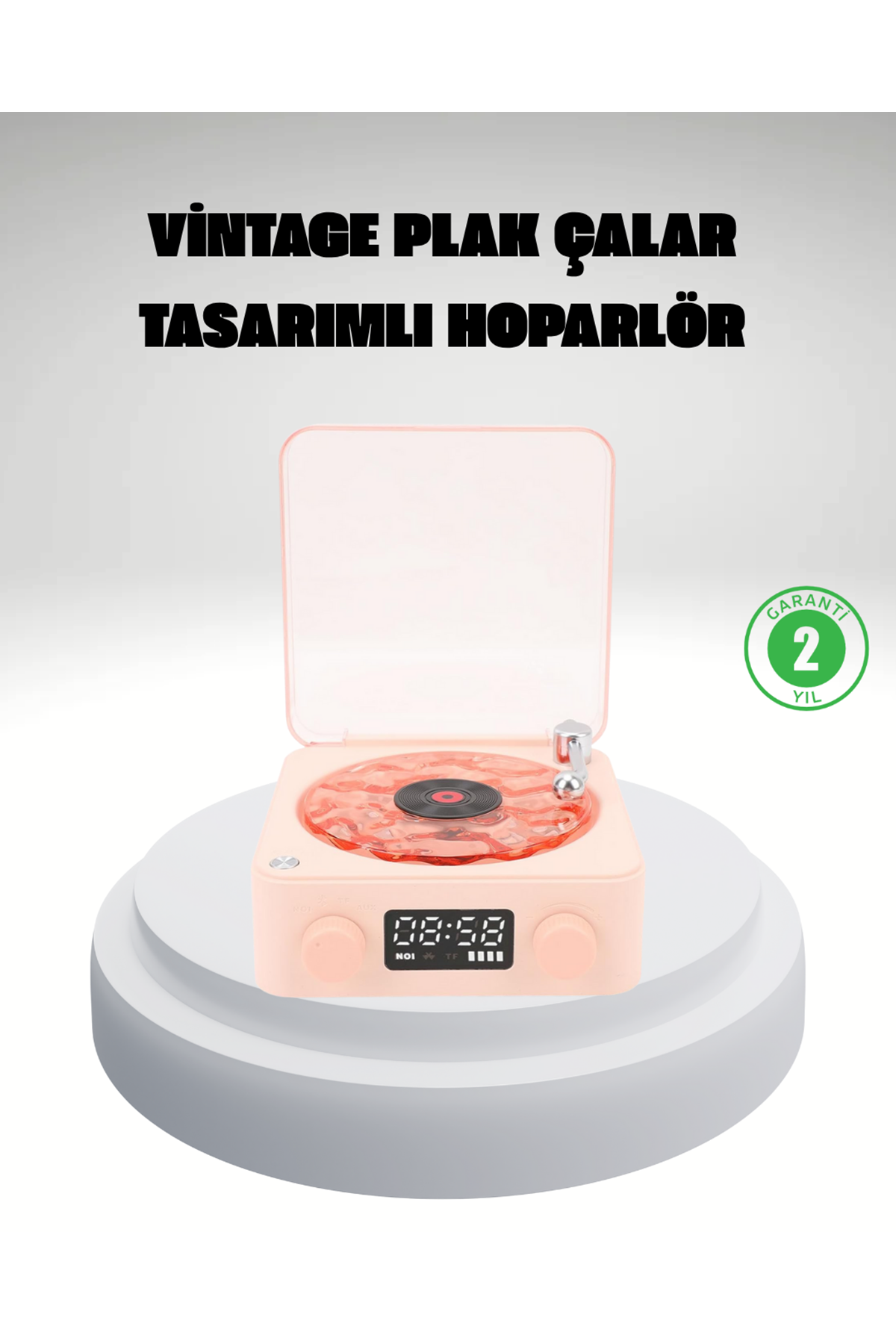 Gece Lambası Stereo Bluetooth Hoparlör Dijital Saat Su Dalgası Efektli 3-ü-1 Cihaz