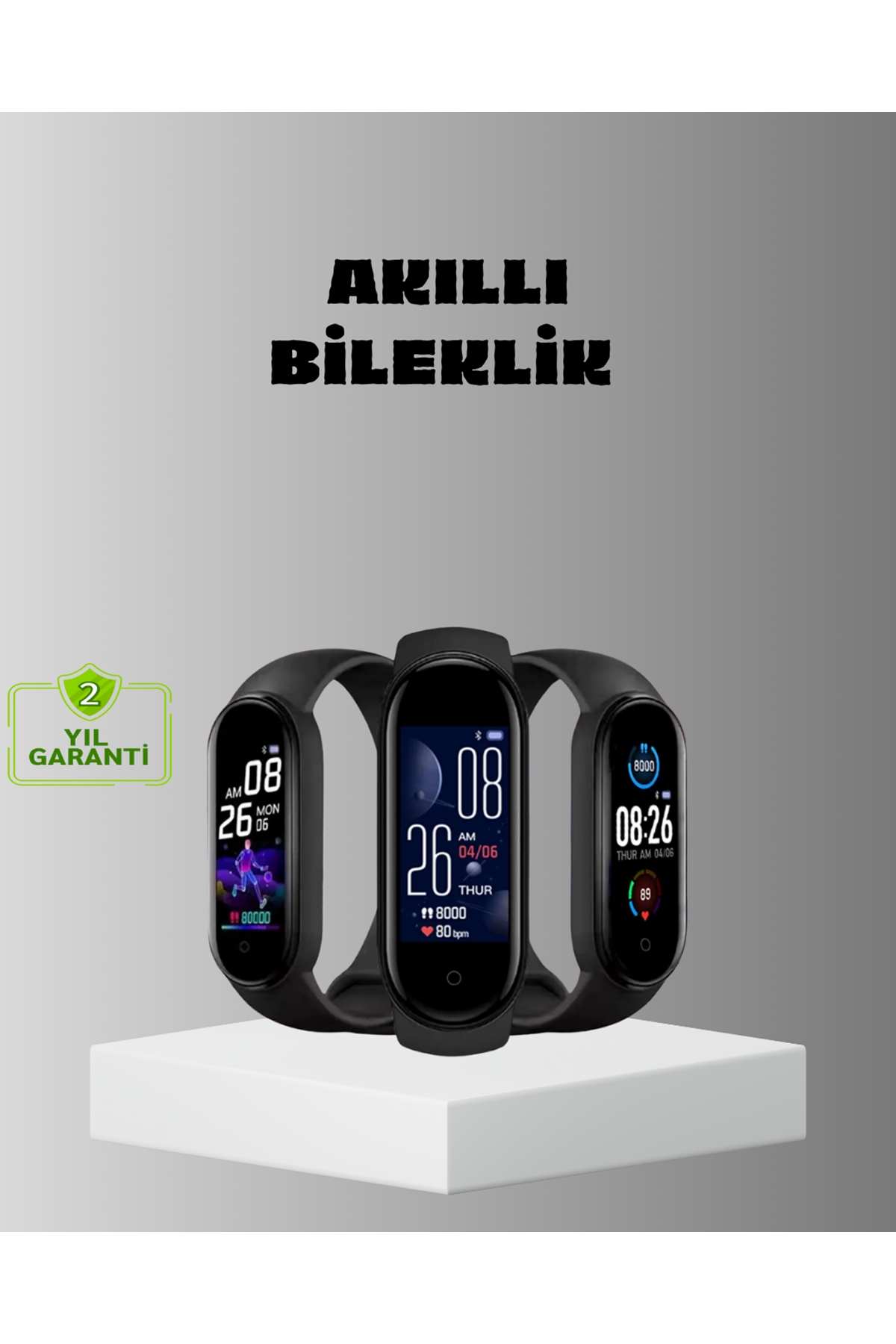 Akıllı Bileklik Adım Sayarlı Kalori Takipli Bildirim Uyumlu IP67