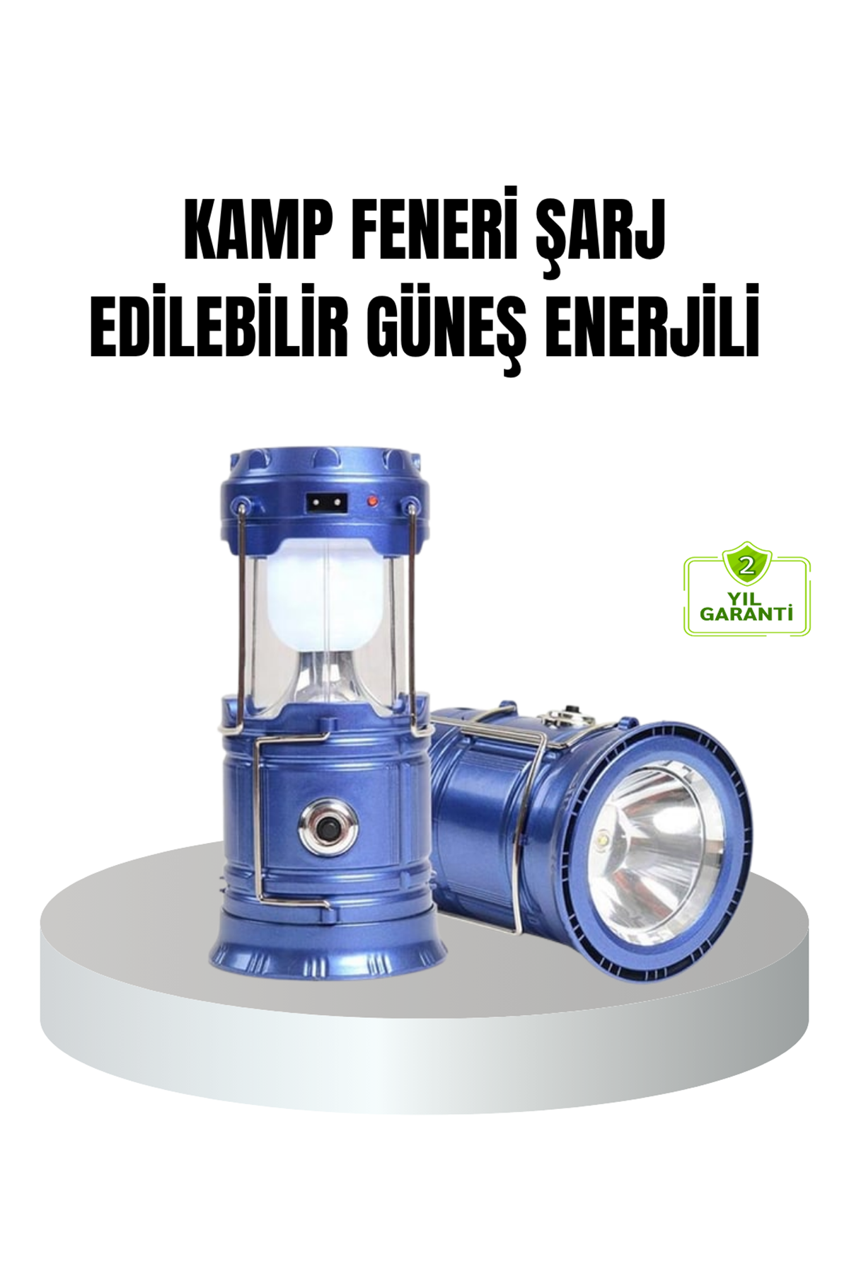 Güneş Enerjili Kamp Lambası Şarjlı Taşınabilir Kompakt Açık Hava Işığı