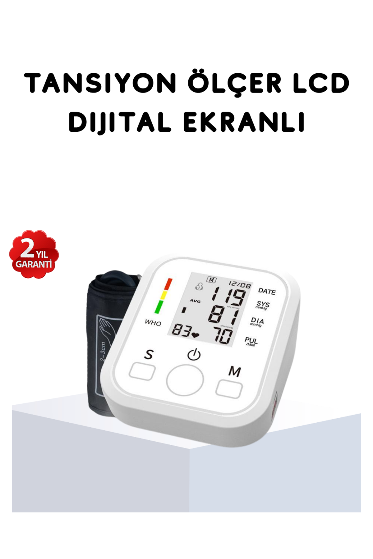 Üst Koldan Ölçüm Dijital Tansiyon Aleti – IHB Aritmi Uyarılı ve Çift Hafızalı