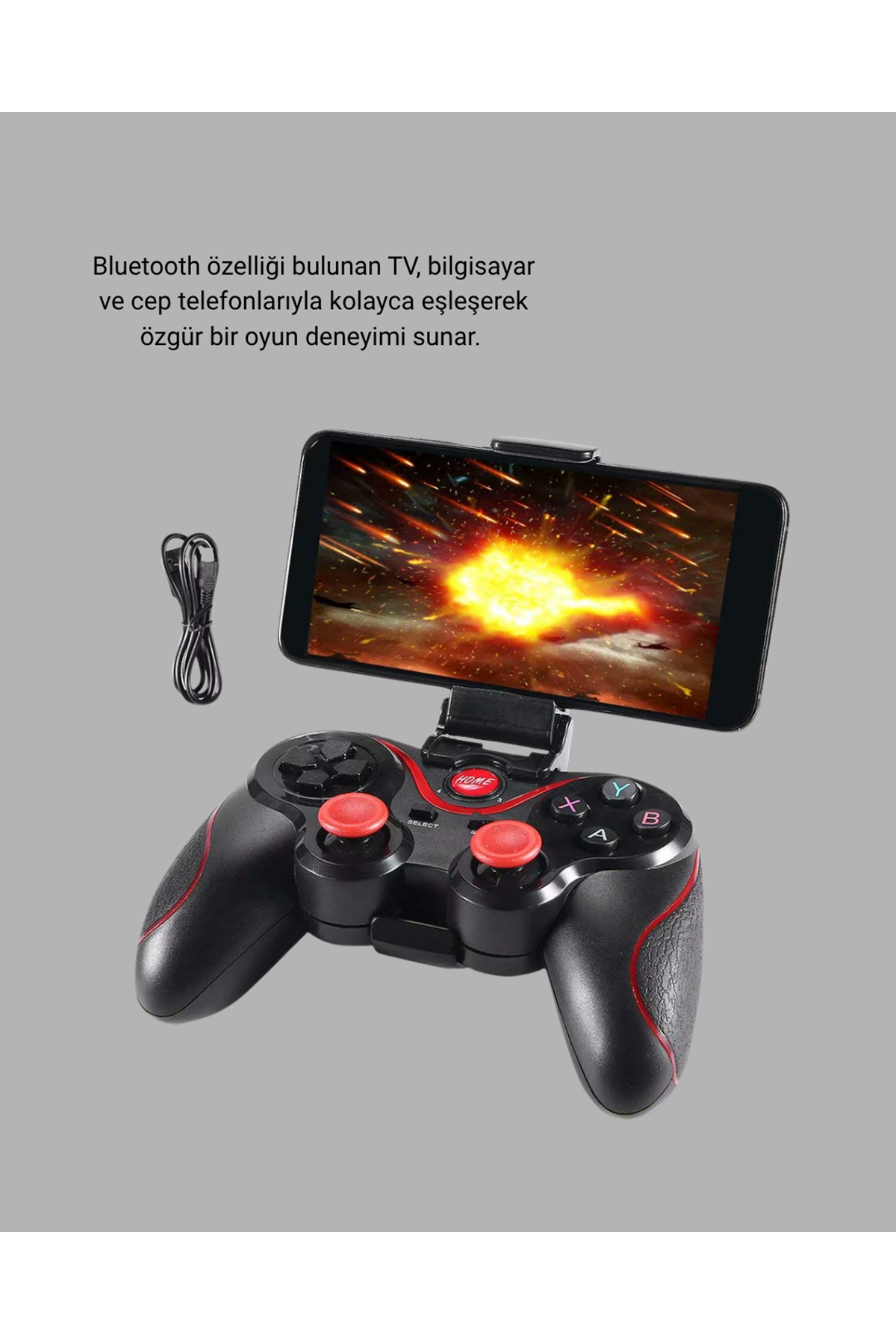 Bluetooth Kablosuz Gamepad TV PC Telefon Uyumluluğu Kolay Bağlantılı