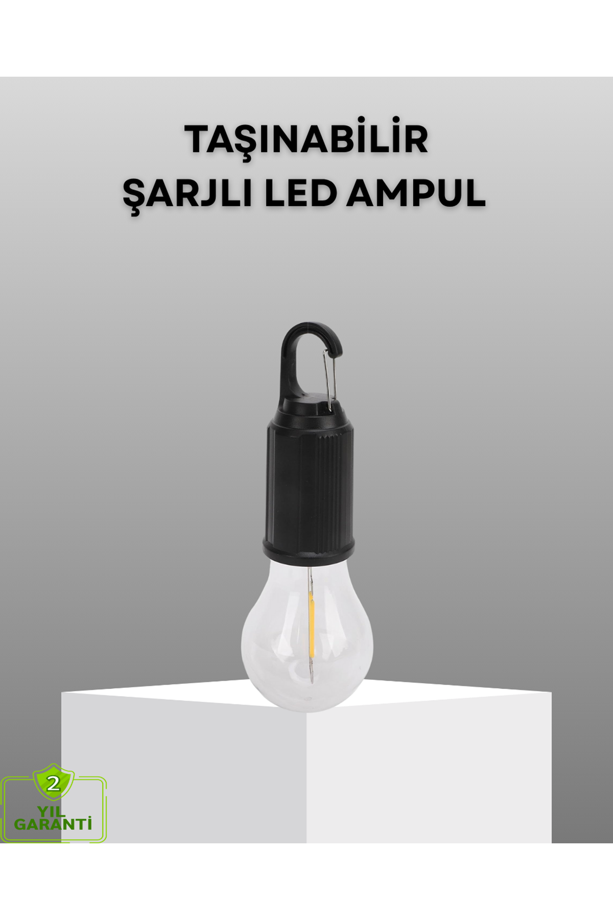 Şarjlı Kancalı LED Lamba – Kamp, Balkon ve Acil Durum Işığı