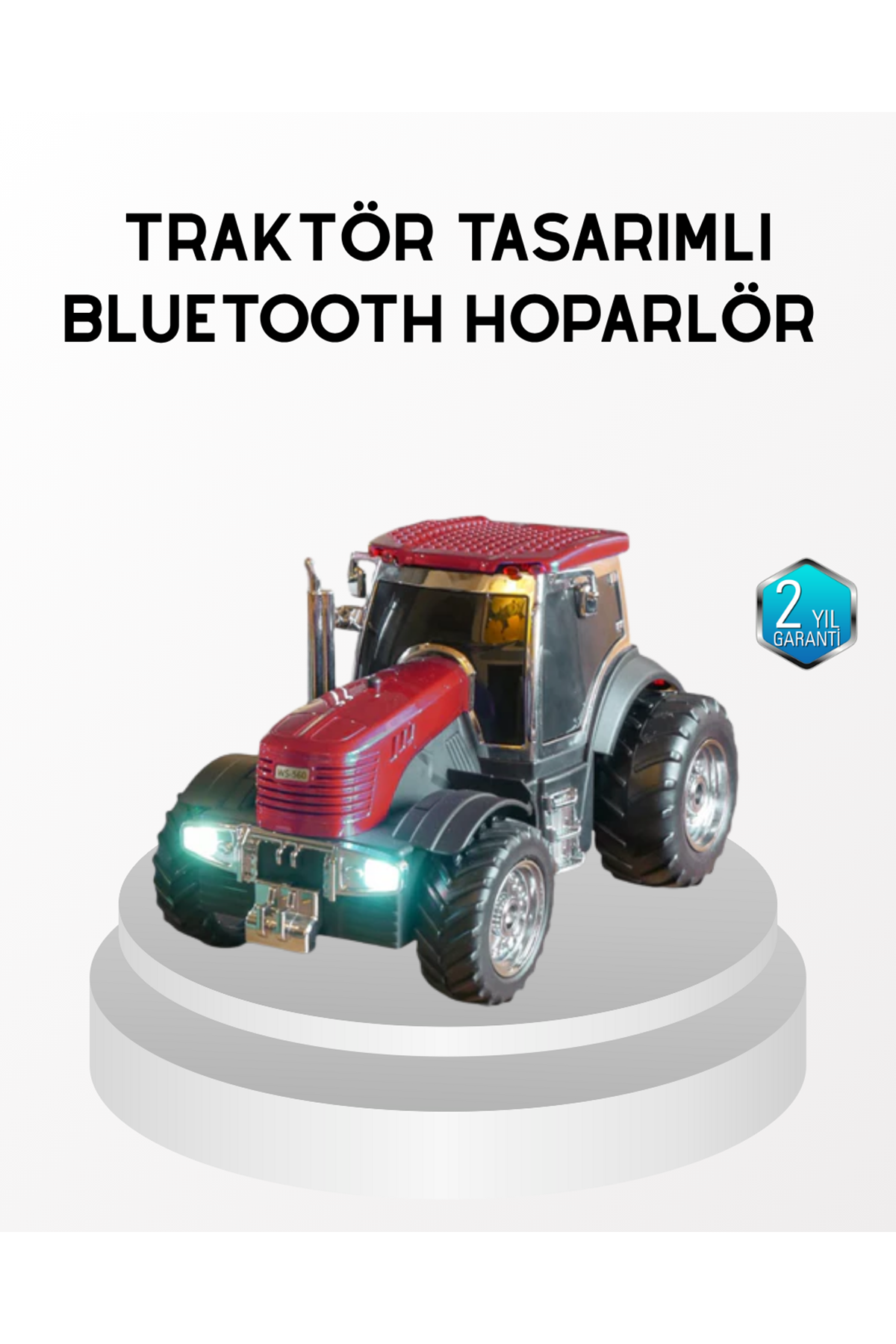 Bluetooth Nostaljik Traktör Hoparlör LED Işıklı 12W Güçlü Ses