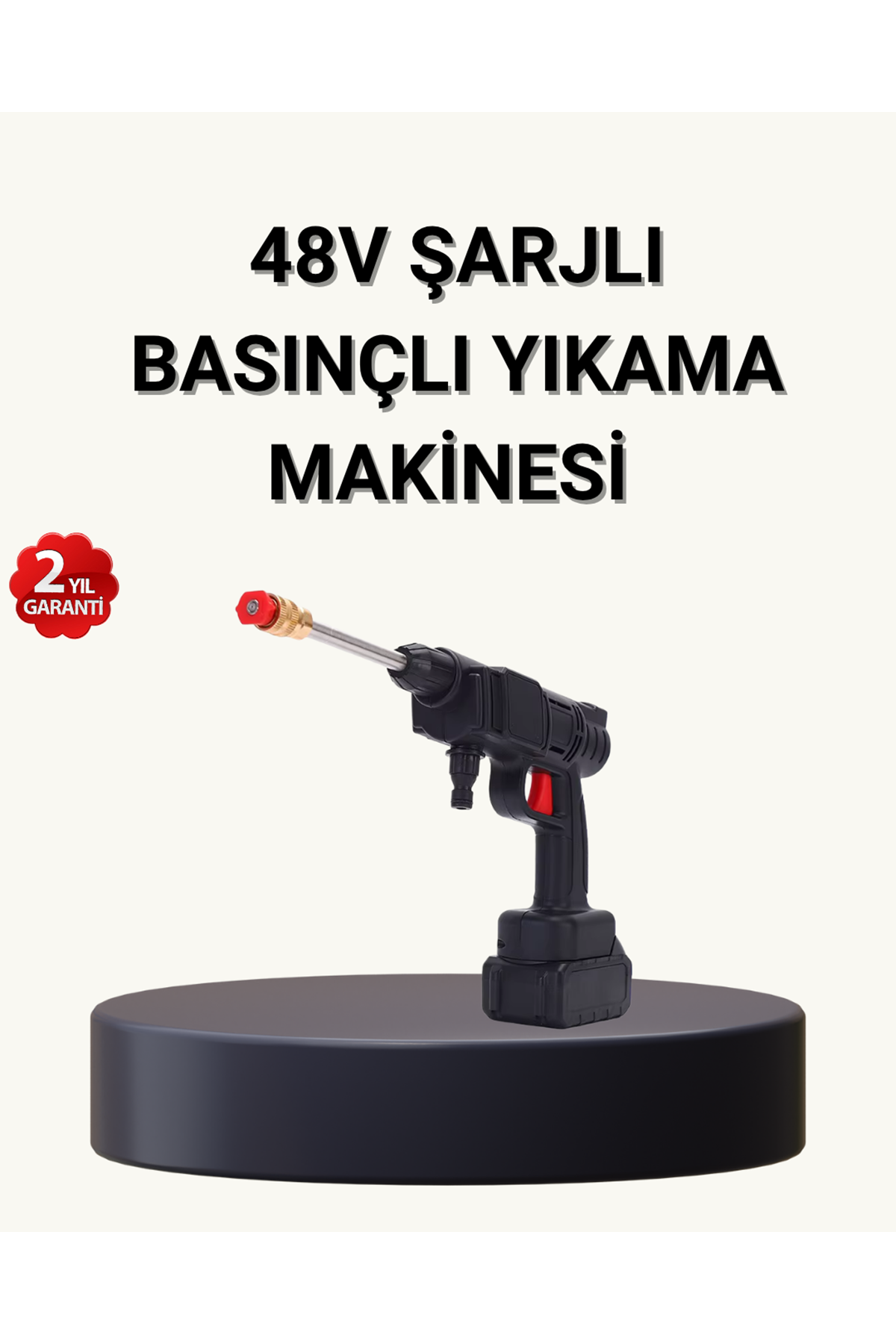 Taşınabilir Basınçlı Yıkama Makinesi – 5m Hortumlu, Köpük Şişeli, 48V Güçlü