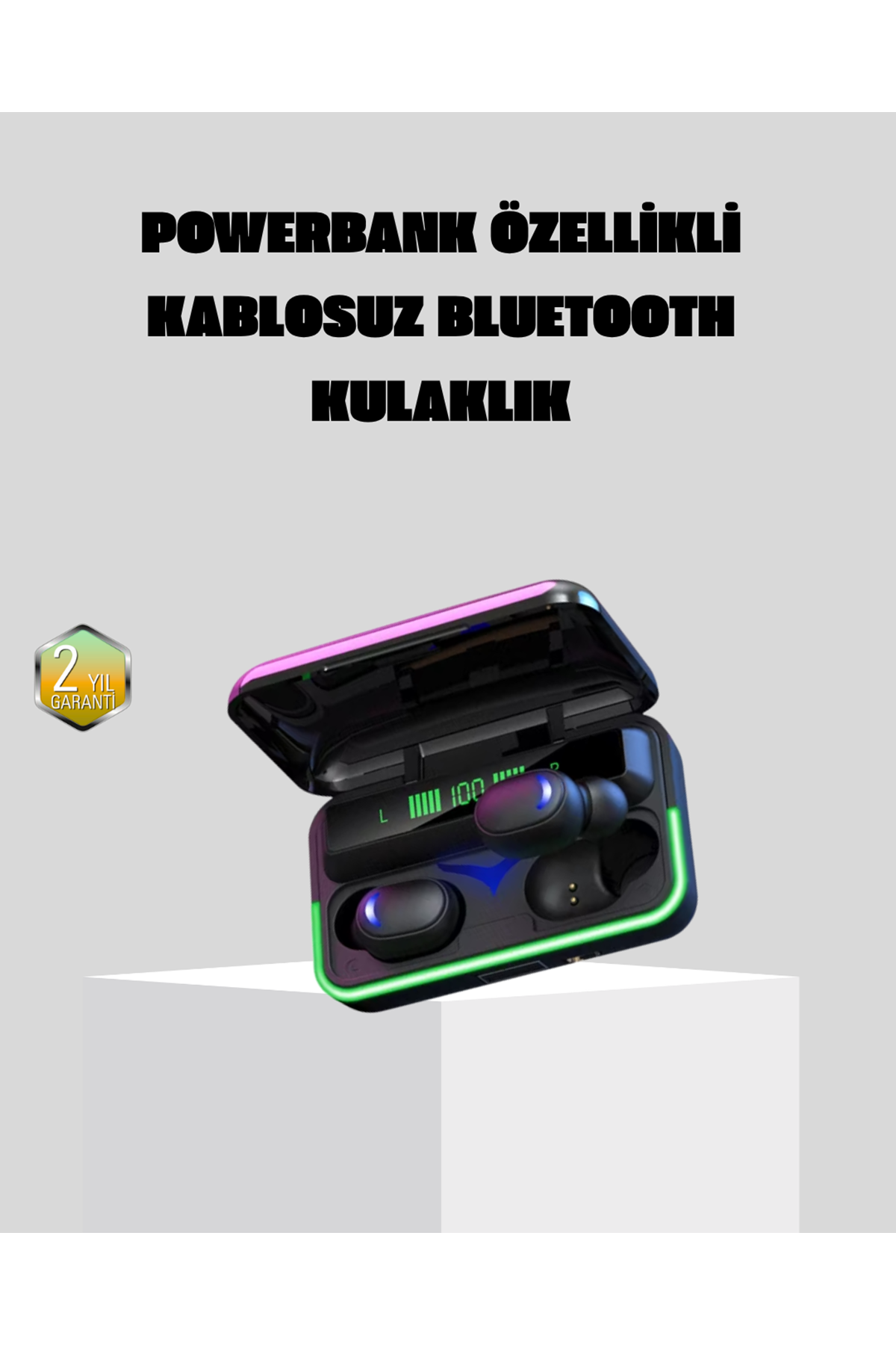 Kablosuz Oyuncu Kulaklığı Powerbank Şarj Kutulu RGB 5.1