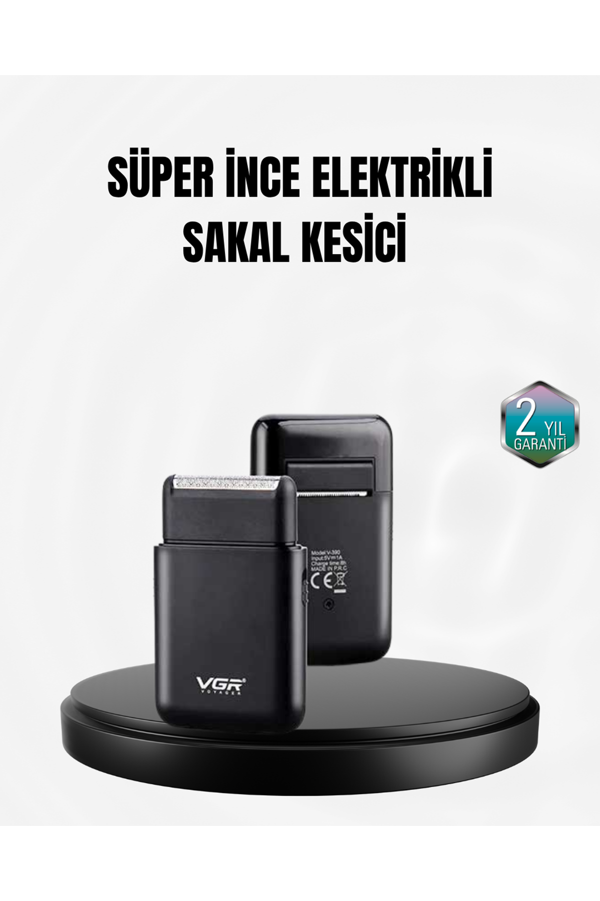 Taşınabilir Elektrikli Tıraş Makinesi USB Şarjlı 5W Motor ve 0.3 mm Hassas Kesim