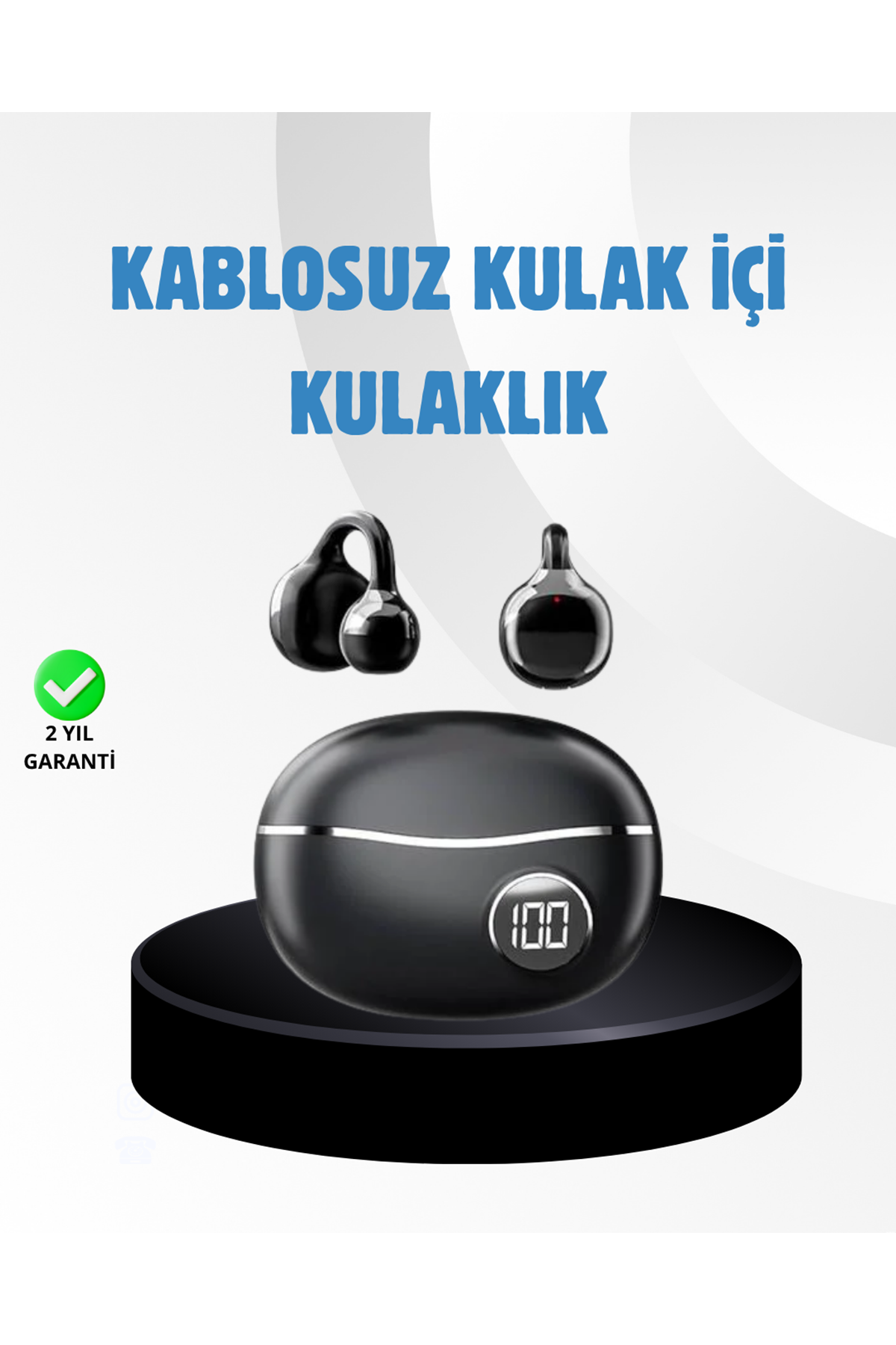 Açık Kulak Kablosuz Bluetooth Kulaklık – Konforlu Tasarım ve Uzun Süreli Kullanım