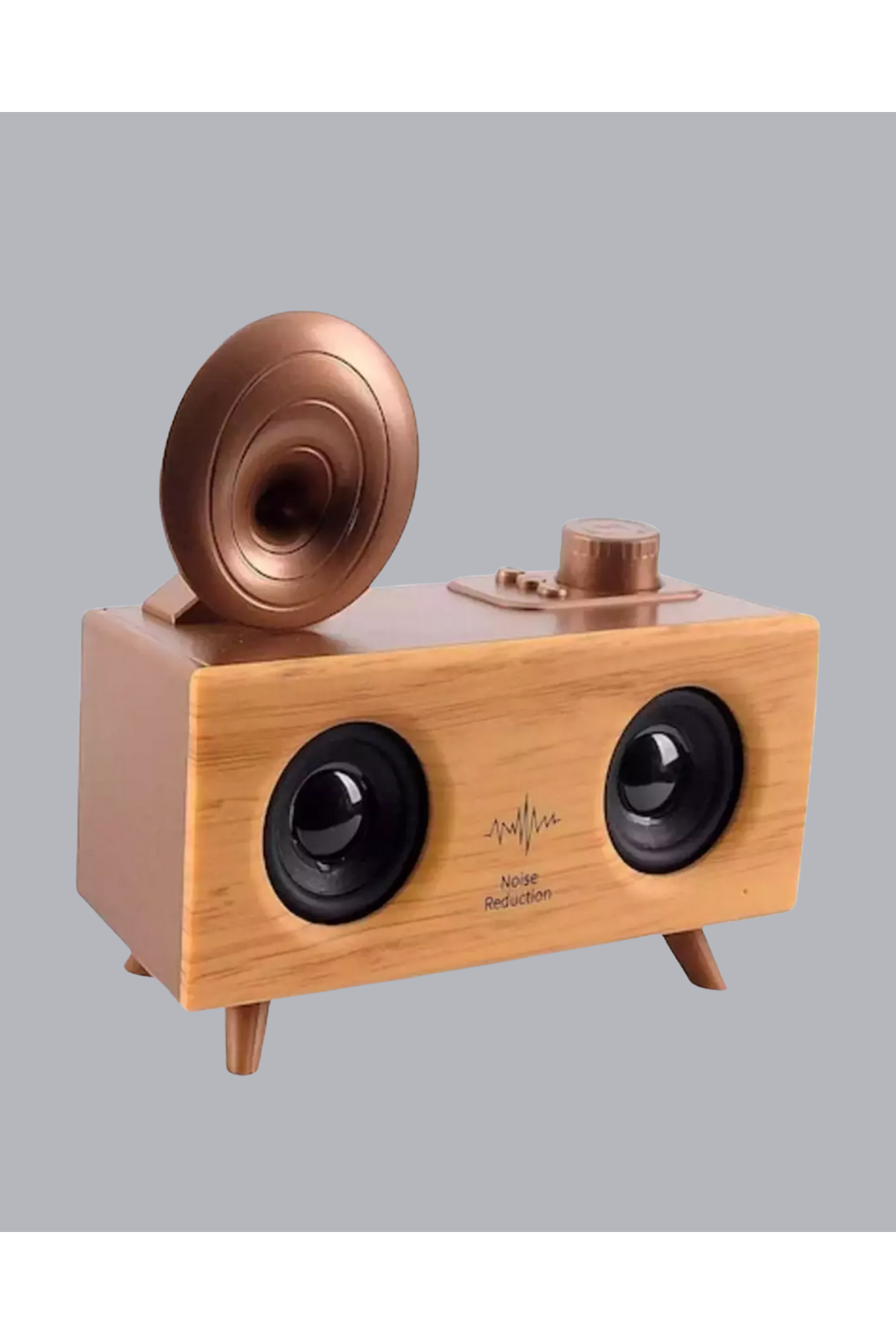Çift Hoparlörlü Retro Bluetooth Speaker 1800mAh Bataryalı AUX USB SD Kartlı