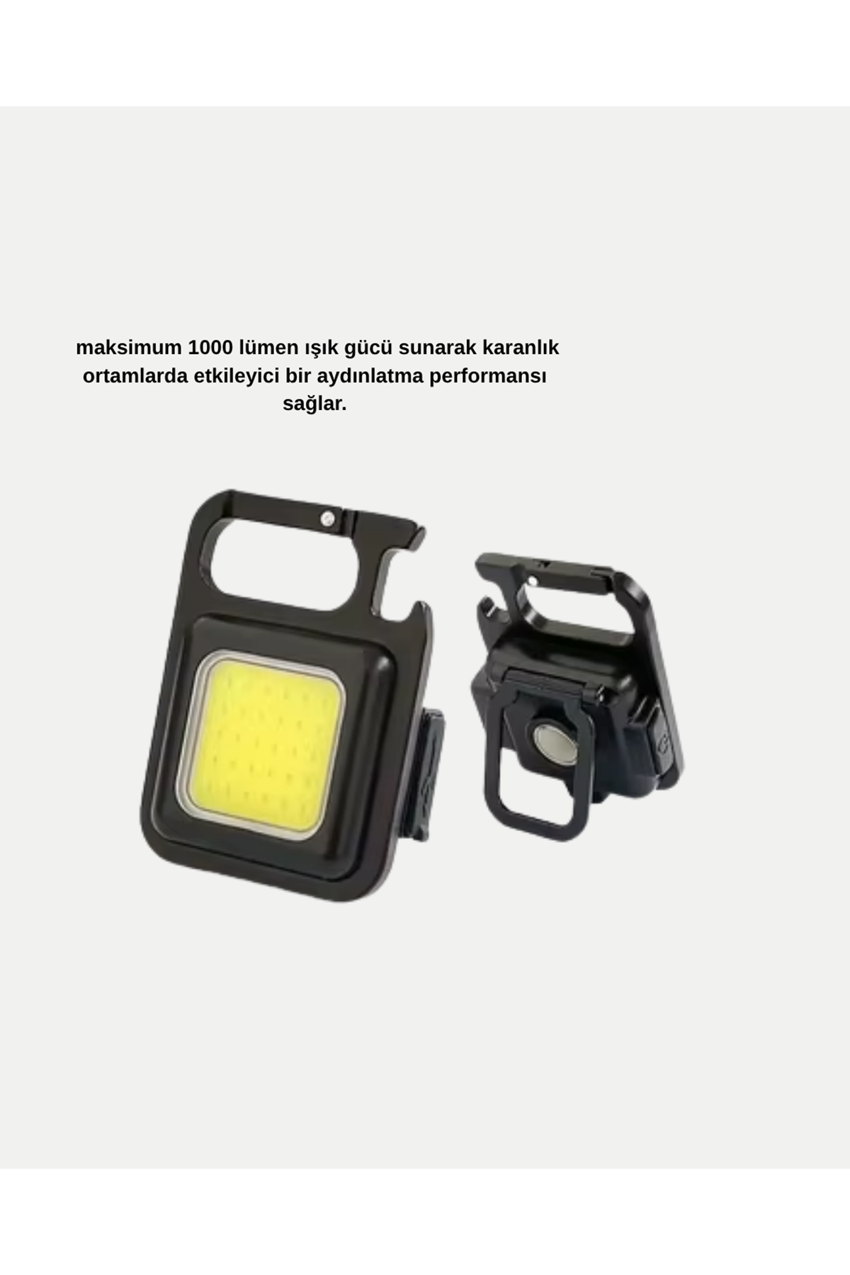 LED Mini Anahtarlık Fener – 1000 Lümen Güçlü Işık ve USB Type-C Şarjlı